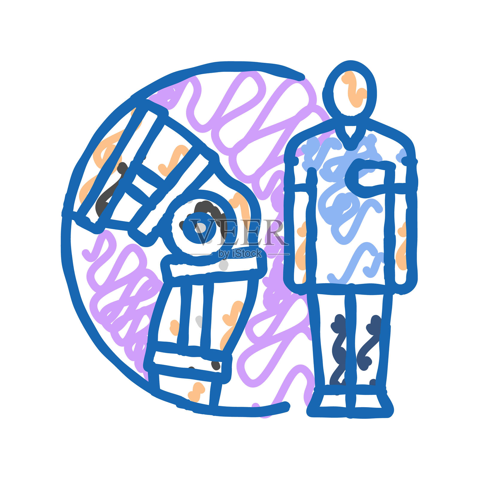 骨科技术员图标涂鸦插图插画图片素材