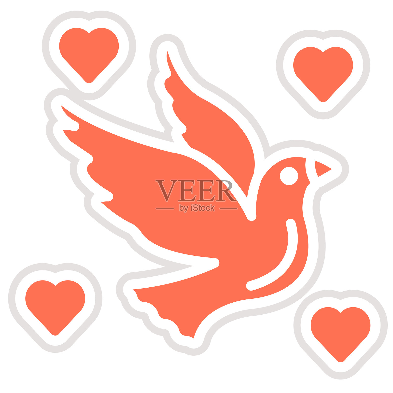 爱情鸟矢量图标设计插图插画图片素材