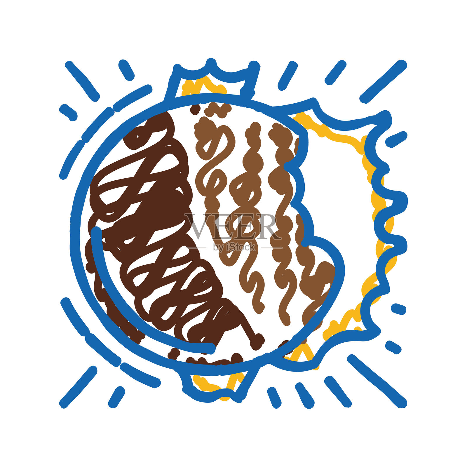 日食天气自然现象图标涂鸦插图插画图片素材