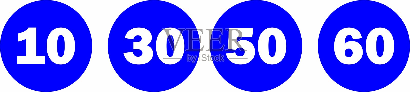 最低速度限制的四个路标插画图片素材