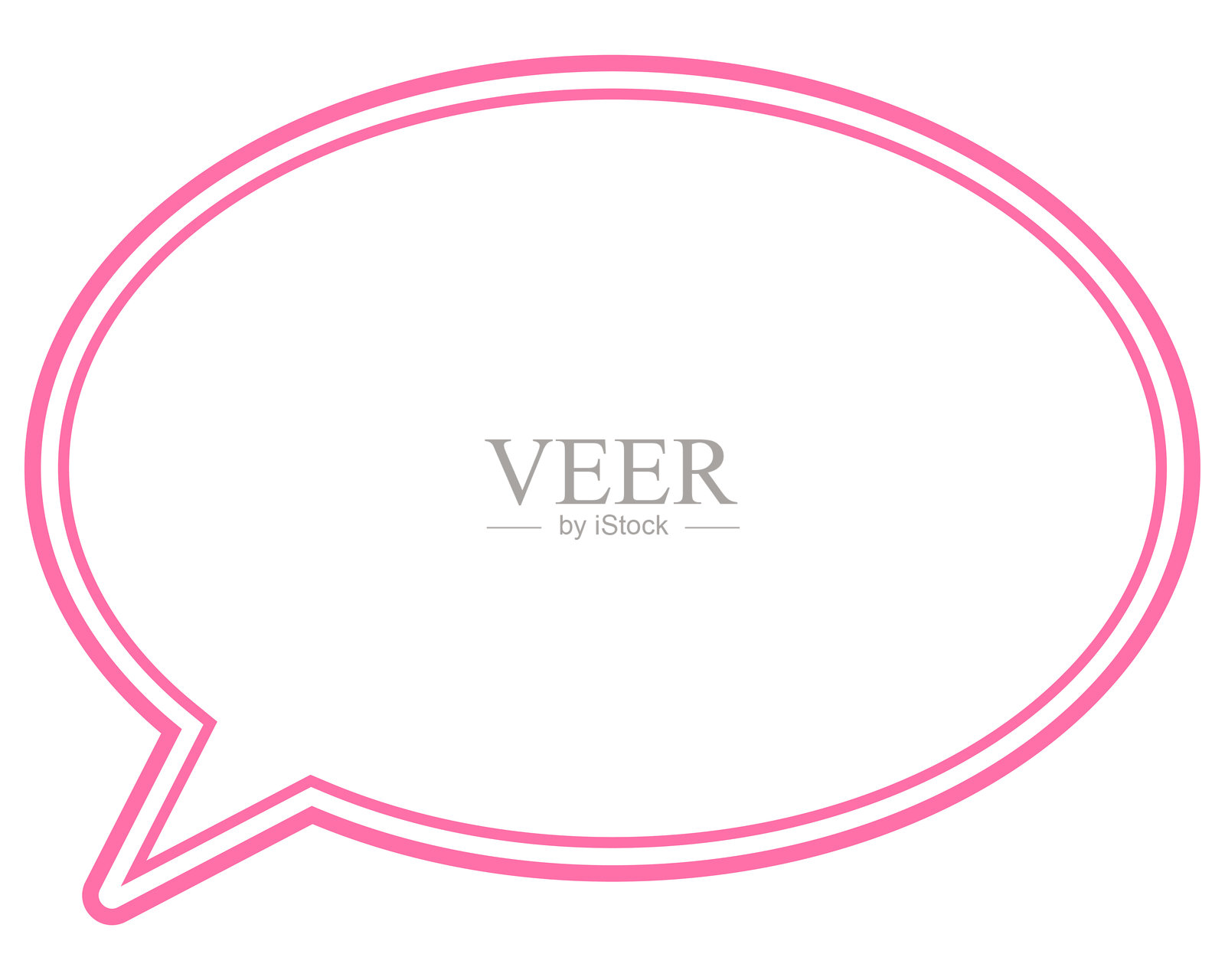 简单的彩色线条对话气泡,圆形插画图片素材