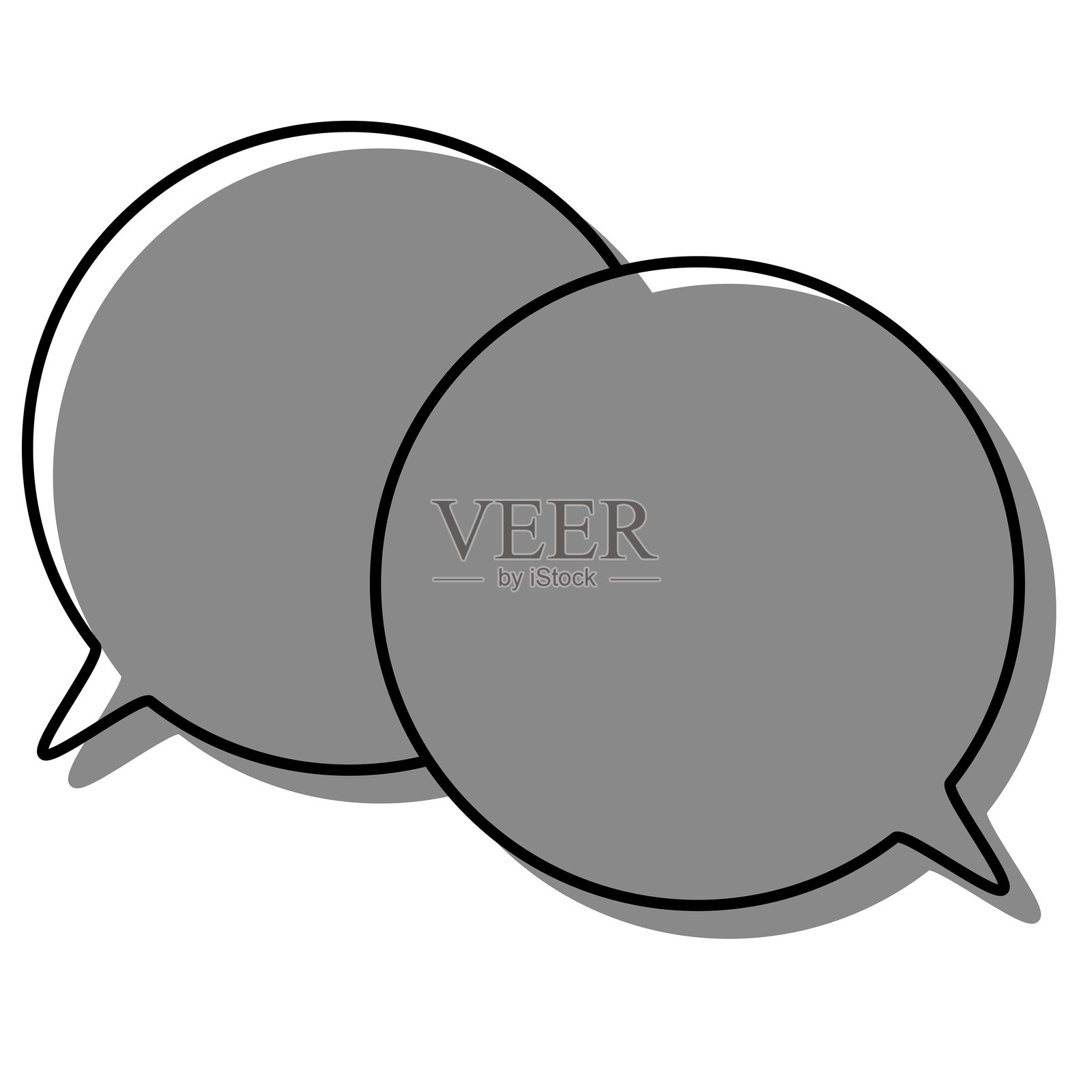 简单的、不对齐的对话气泡,重叠的对话插画图片素材