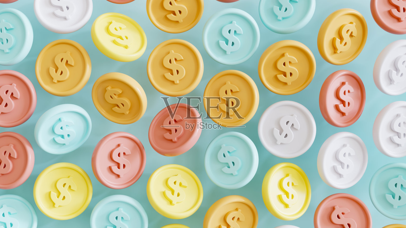 下跌的美元硬币,市场波动性照片摄影图片