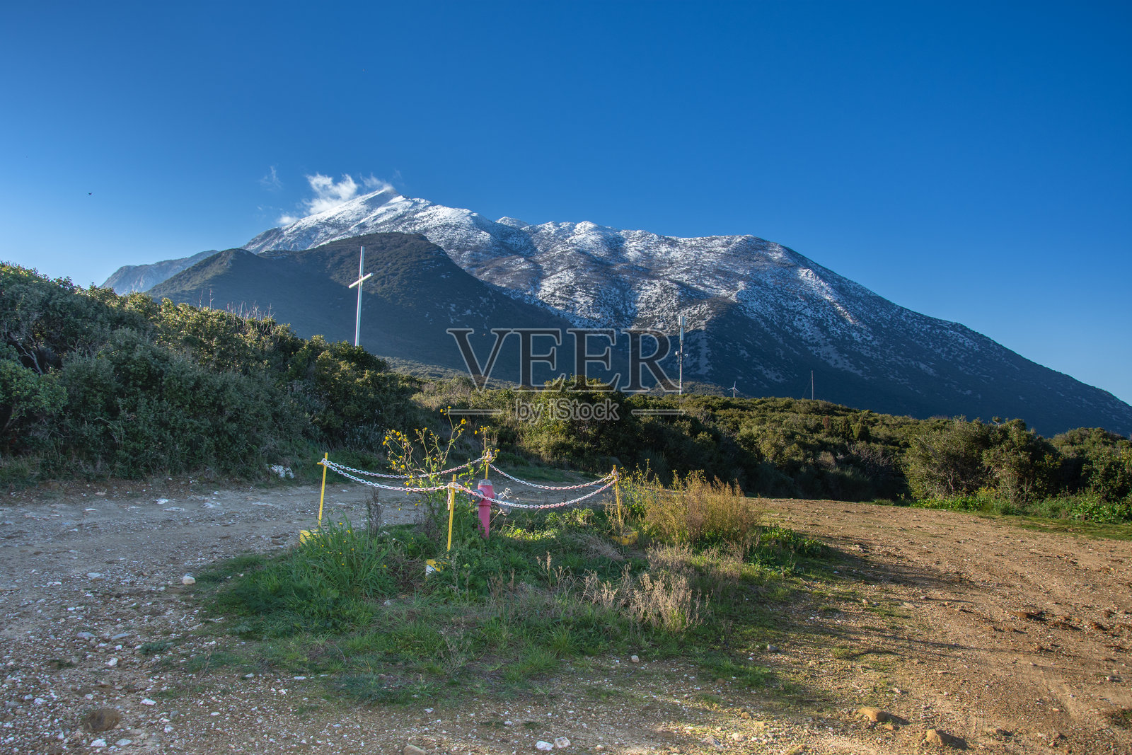 希腊阿索斯山的阿松峰,2023年2月照片摄影图片