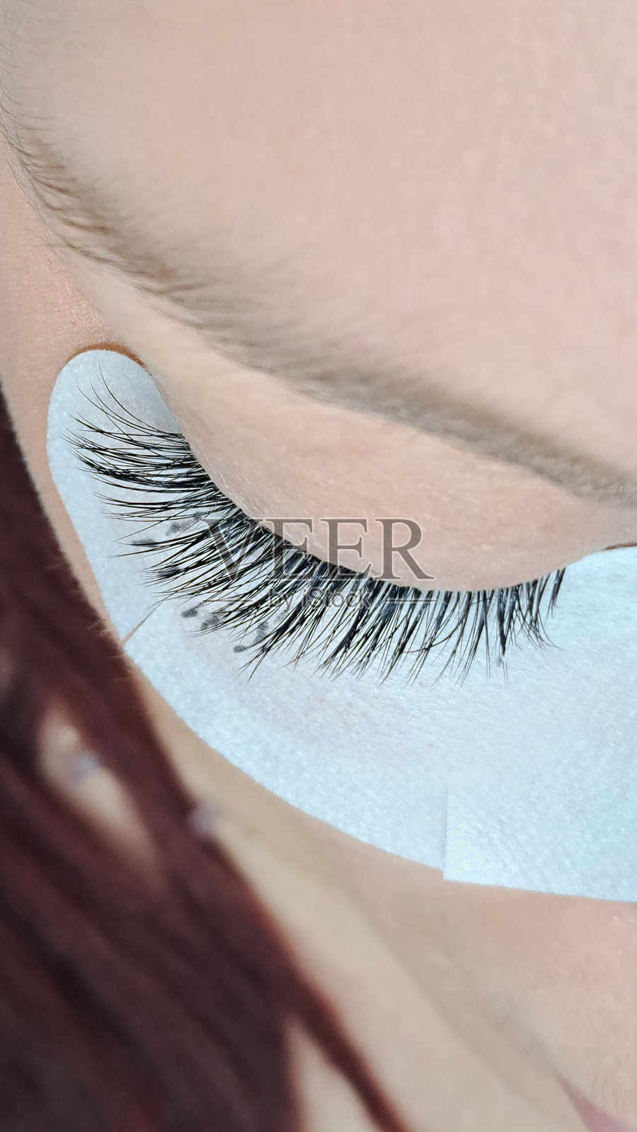 眼睛特写,带有睫毛延长,美容院护理,2D卷,3D卷,经典睫毛,俄罗斯卷,超大卷,新一套照片摄影图片