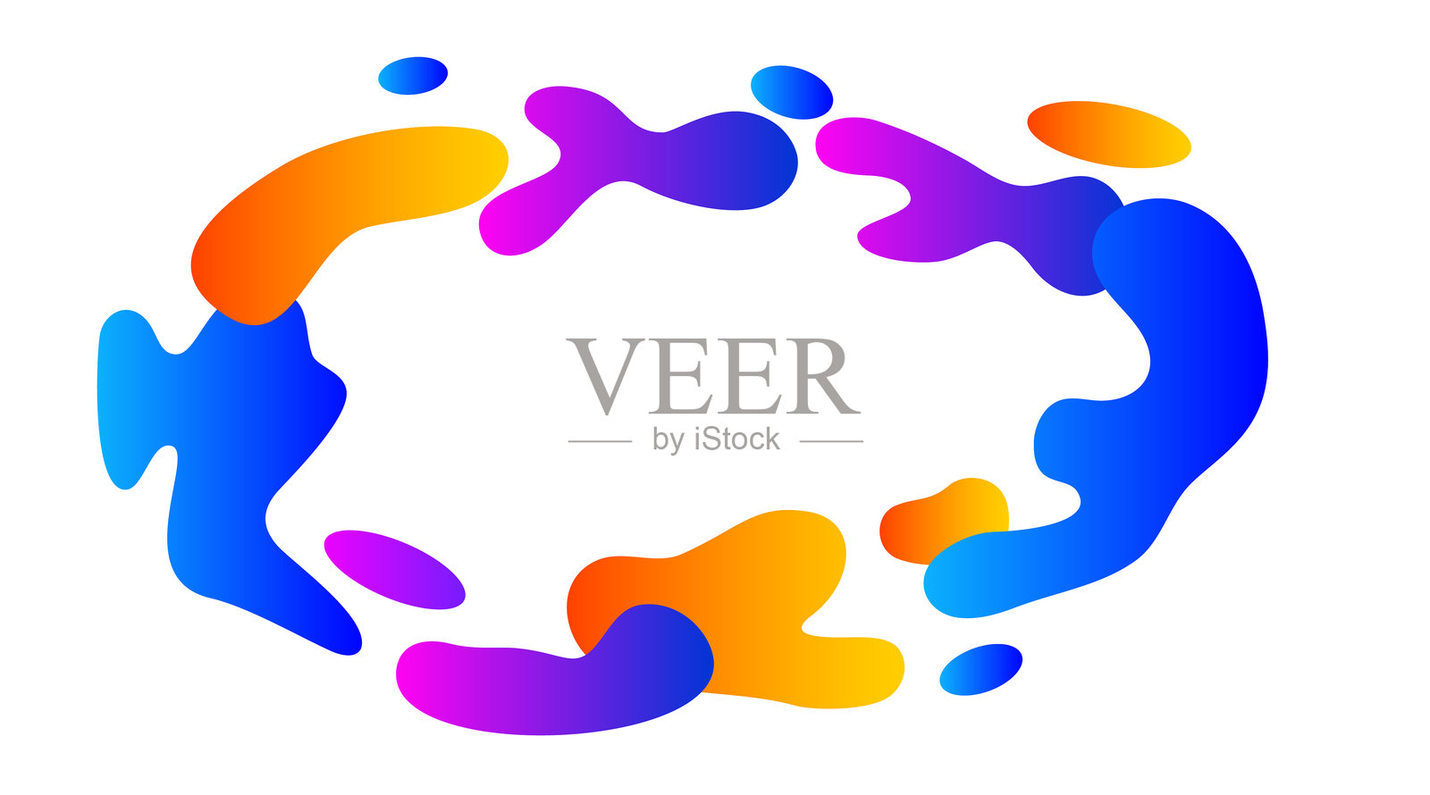 抽象流体形状渐变空白横幅插画图片素材