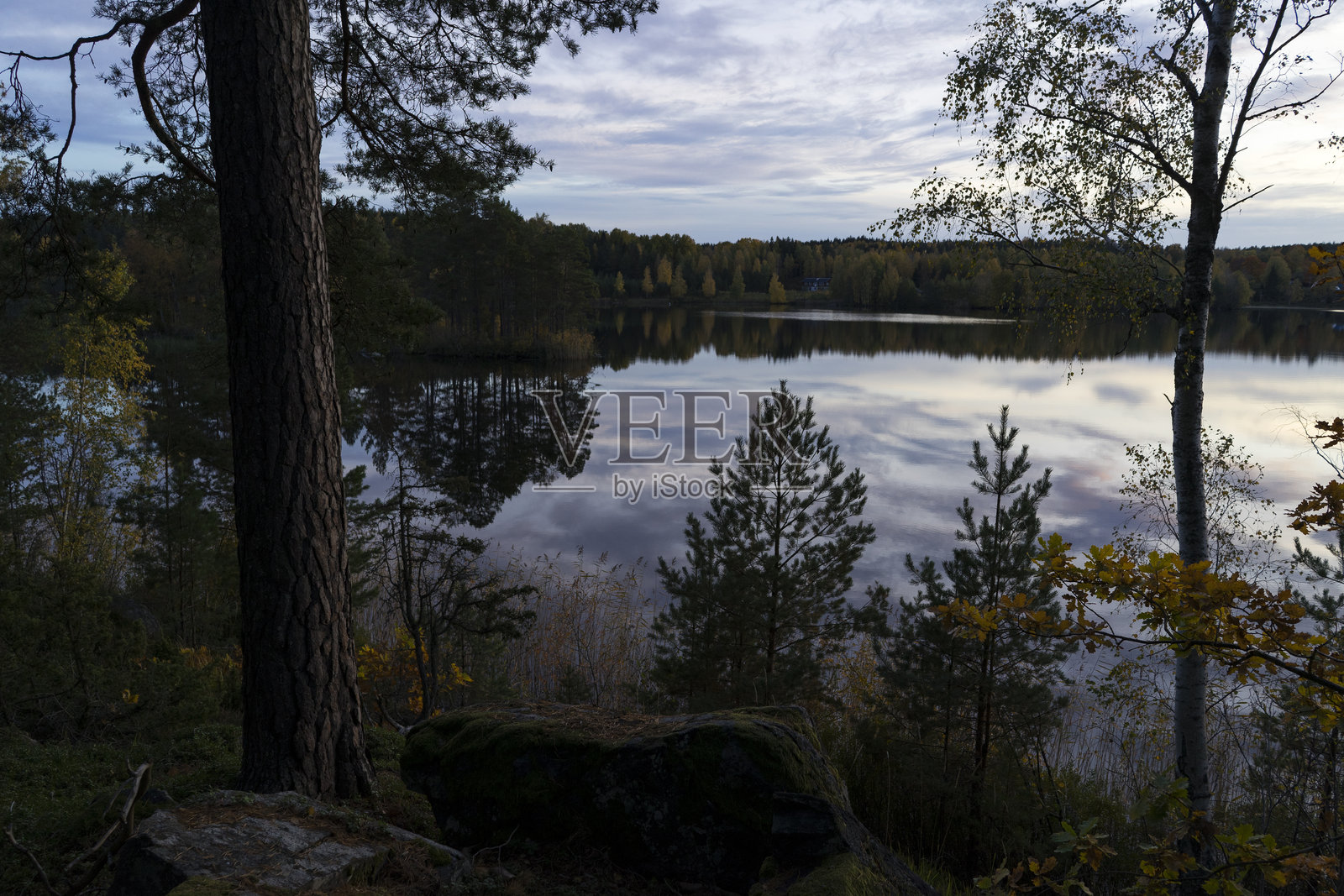 瑞典秋季傍晚的自然风光与景色照片摄影图片