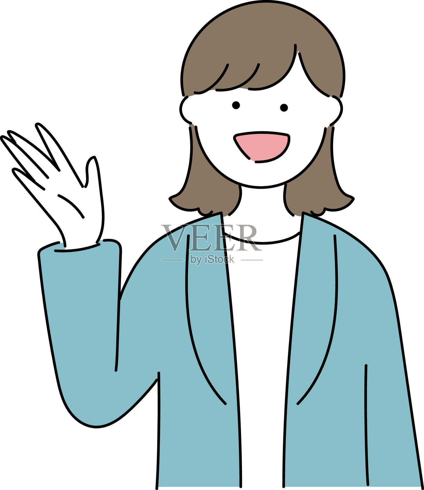 一位穿着西装的女教师插画图片素材