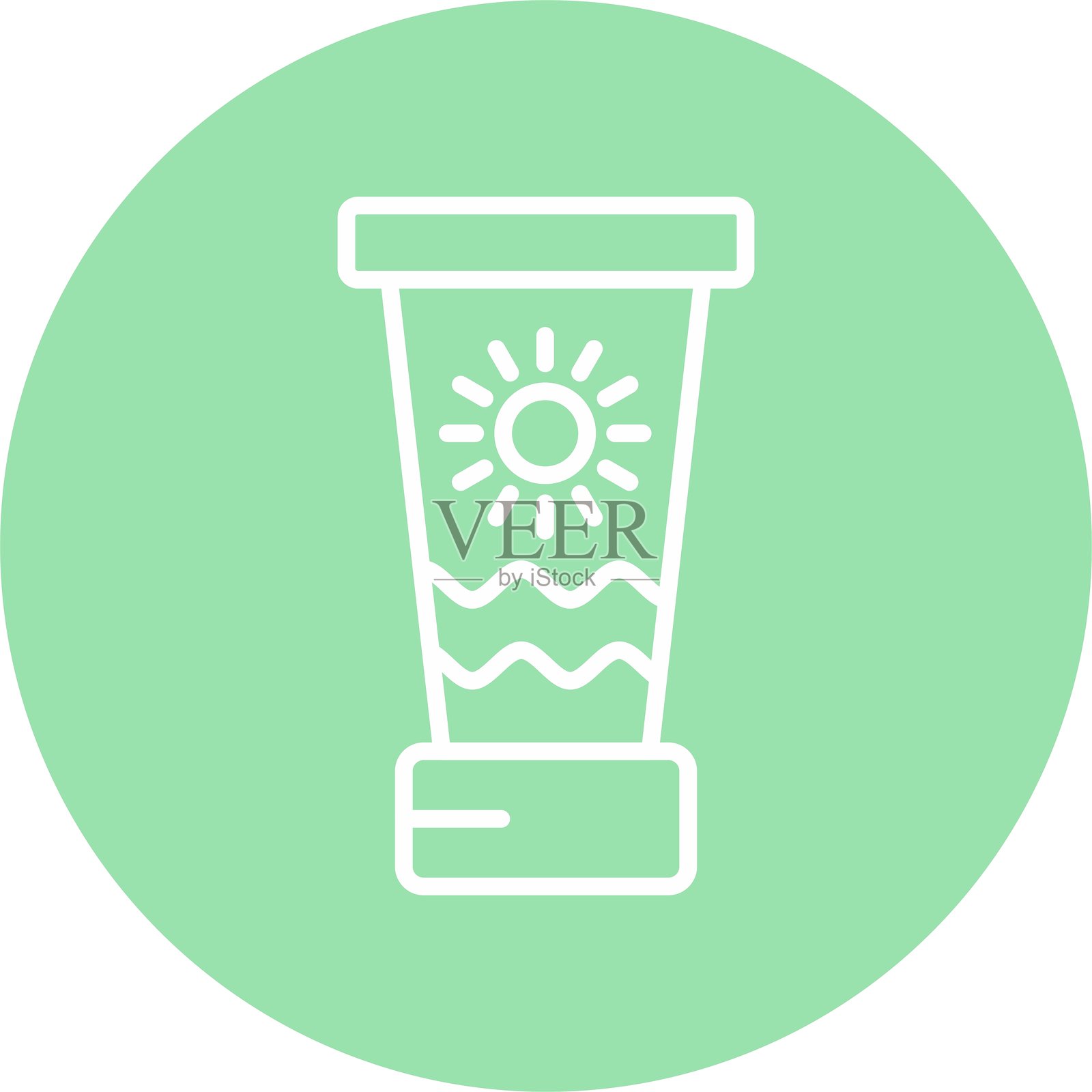 防晒霜新图标设计创意插画图片素材