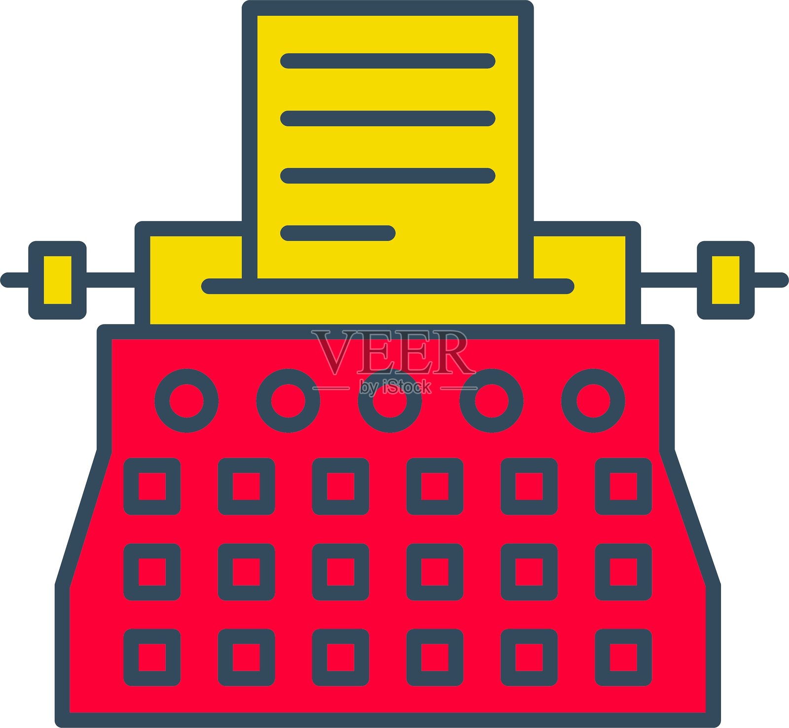 打字机图标插画图片素材