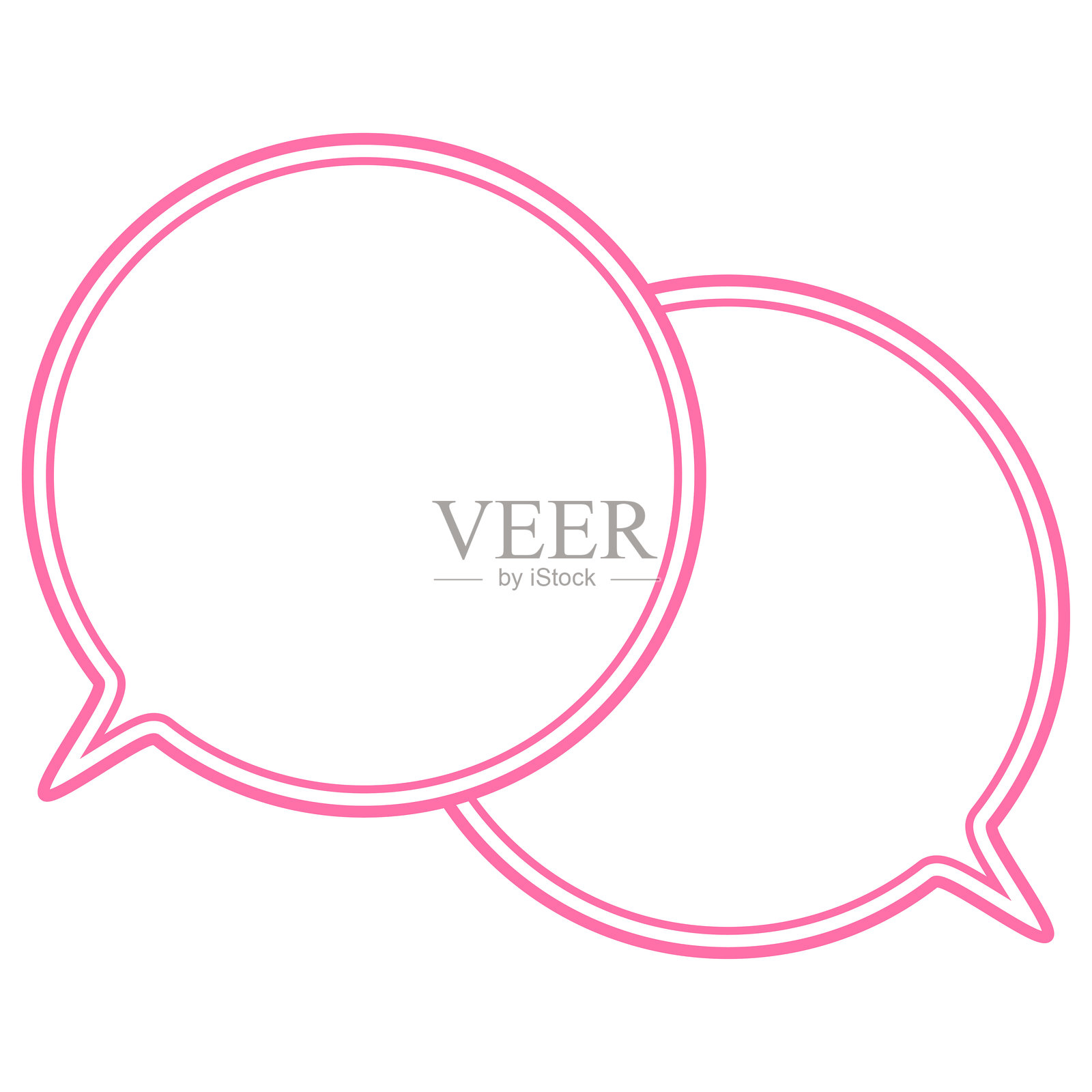 简单的彩色线条对话气泡重叠的对话插画图片素材