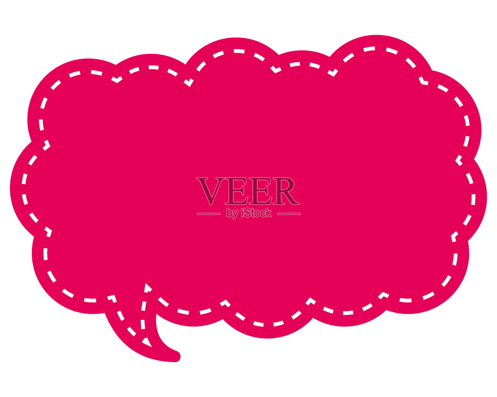 简单的颜色对话气泡,拉长的云朵形状插画图片素材