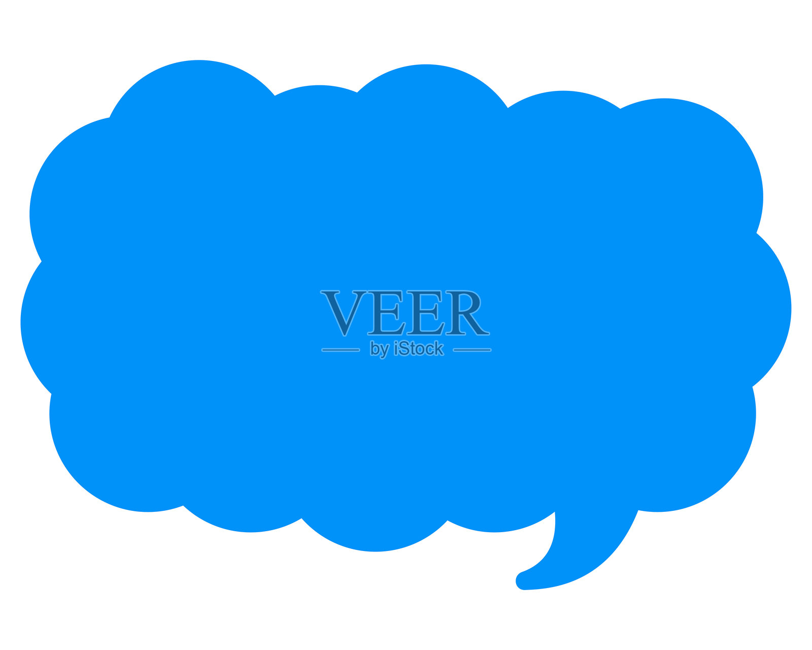 简单的颜色对话气泡,拉长的云朵形状插画图片素材