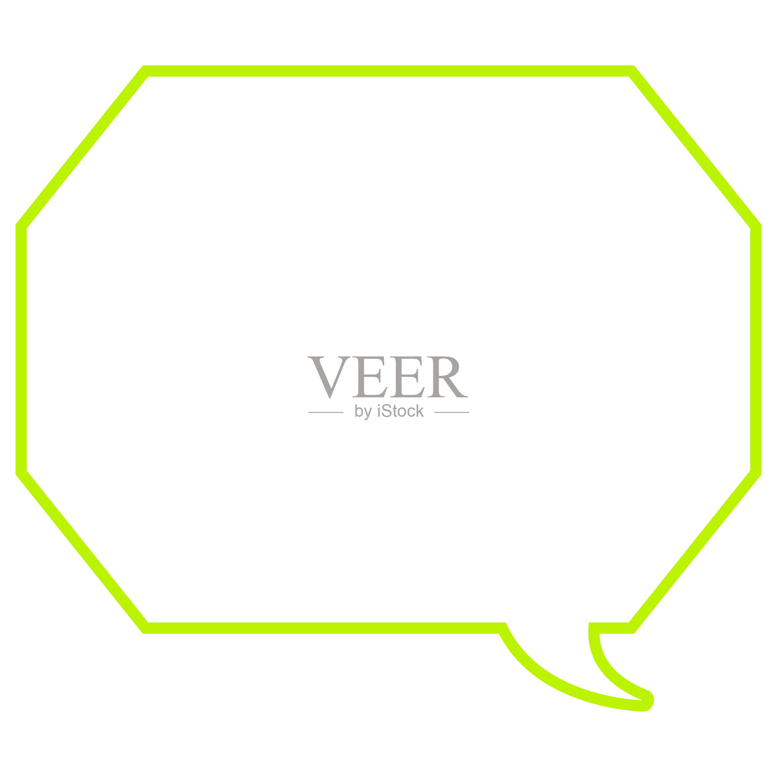 Simple color line speech bubble Octagon with corners插画图片素材