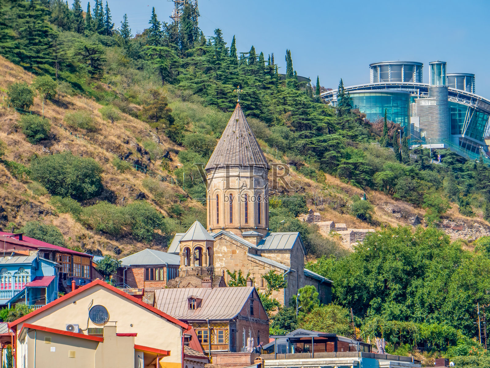 格鲁吉亚东正教的圣母安息大教堂或称“第比利斯西奥尼”。第比利斯,格鲁吉亚。照片摄影图片