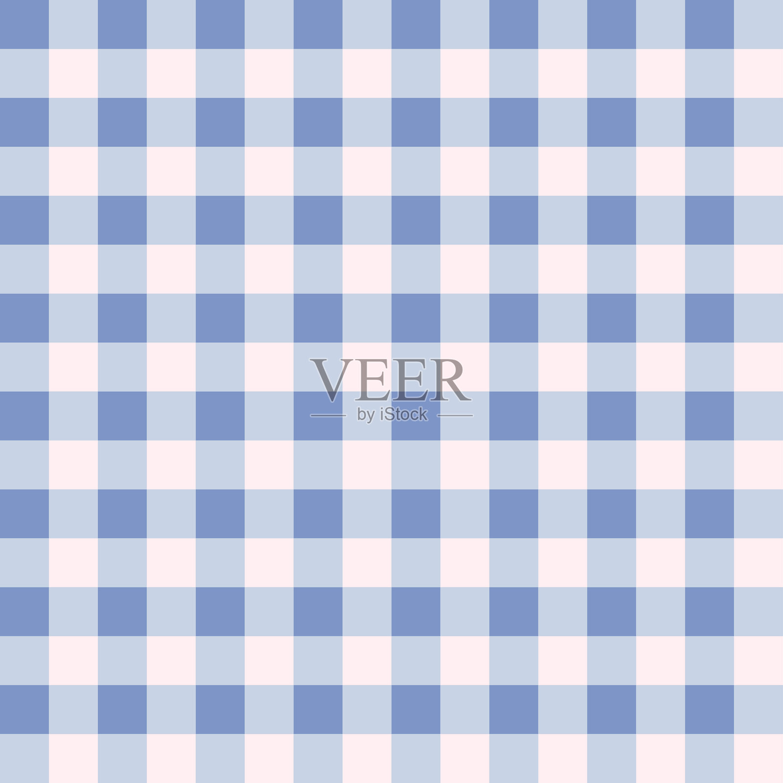 迷人蓝色格子无缝图案。迷人的几何格子设计,带有野餐浪漫和复古风格。非常适合情人节手工艺、时尚纺织品和可爱的纸制品。插画图片素材