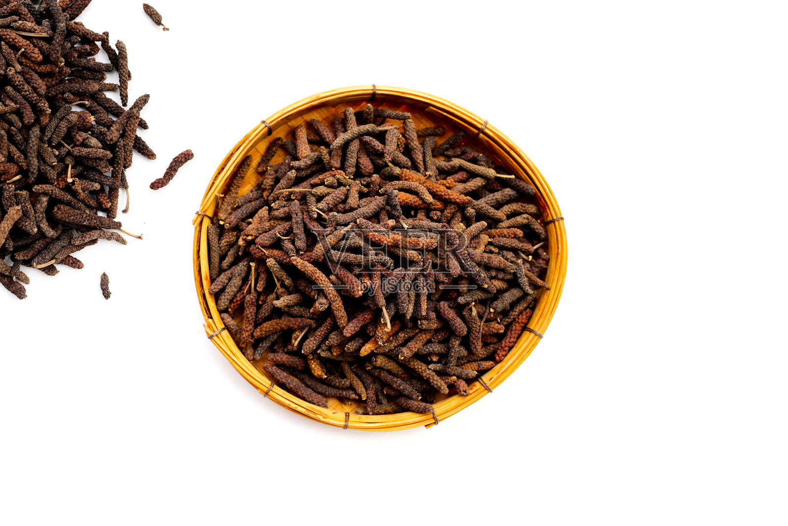 干长胡椒或印度长胡椒照片摄影图片