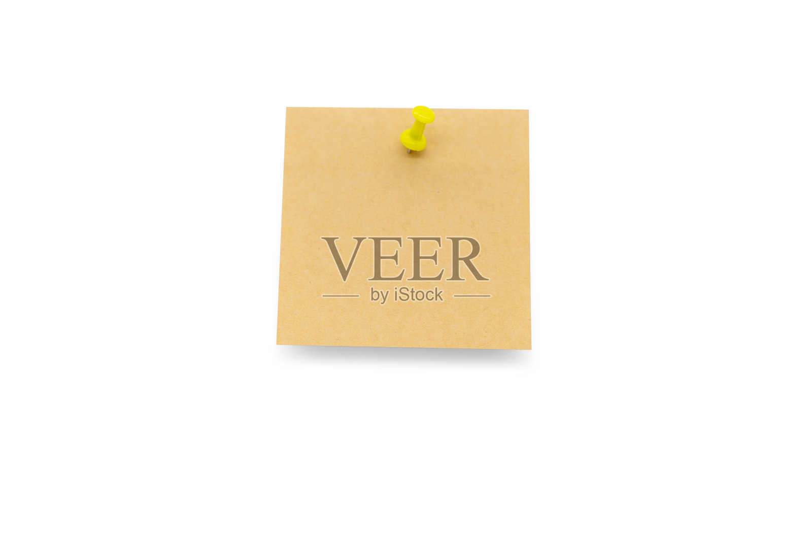 钉在墙上的棕色便签贴纸照片摄影图片