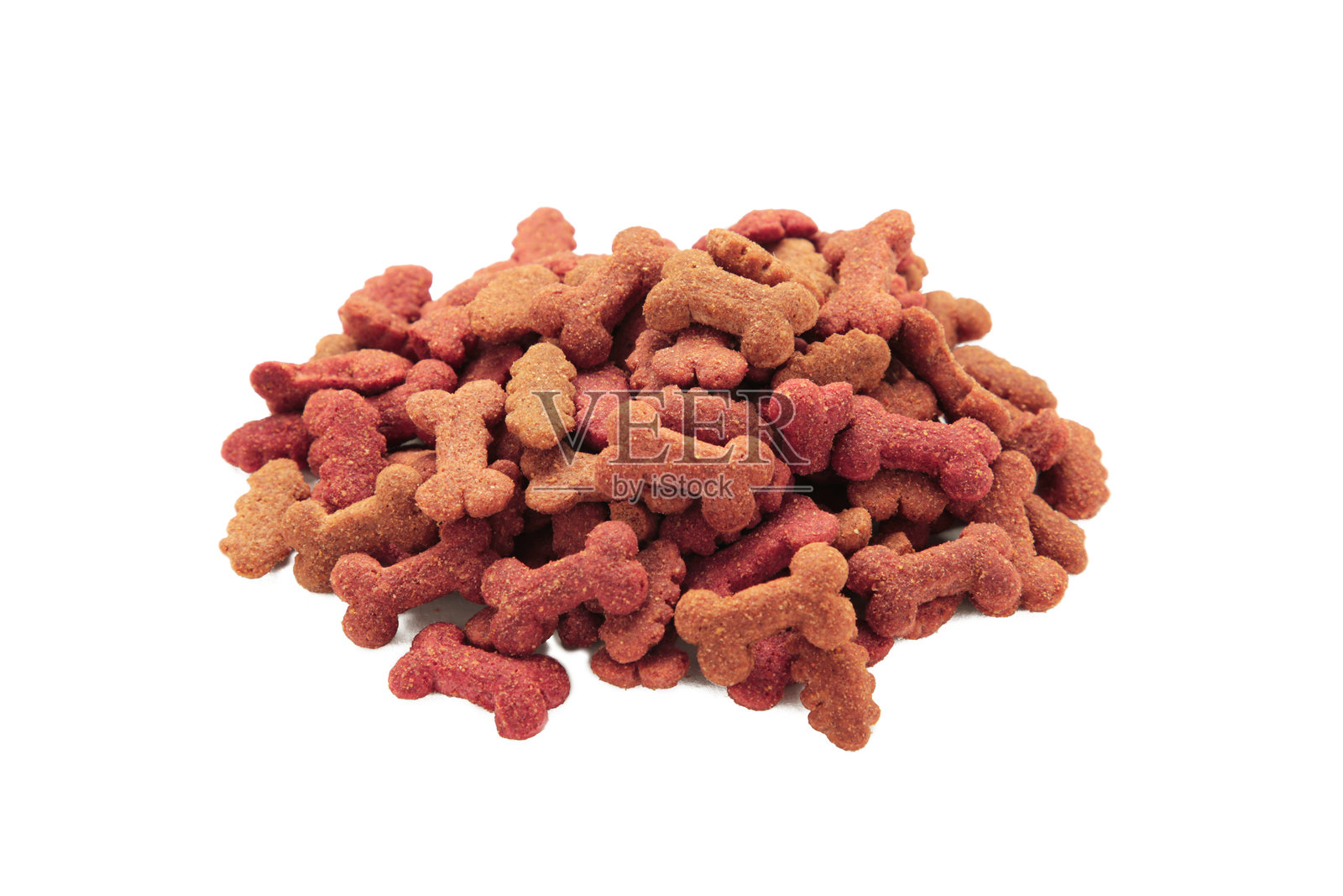 健康的狗狗干粮,背景为白色。照片摄影图片