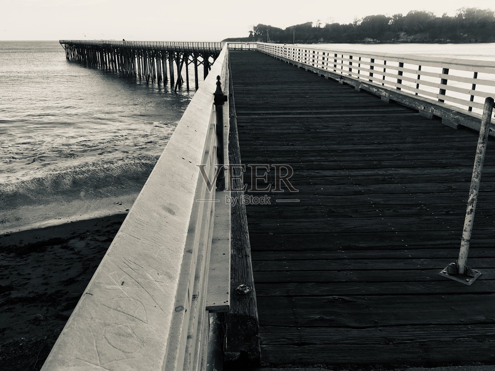 圣西门的码头黑白照片照片摄影图片