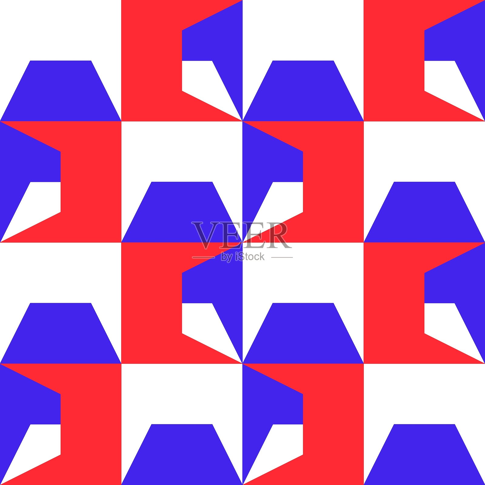 抽象几何无缝图案。极简几何装饰,拼图设计。矢量插图。插画图片素材