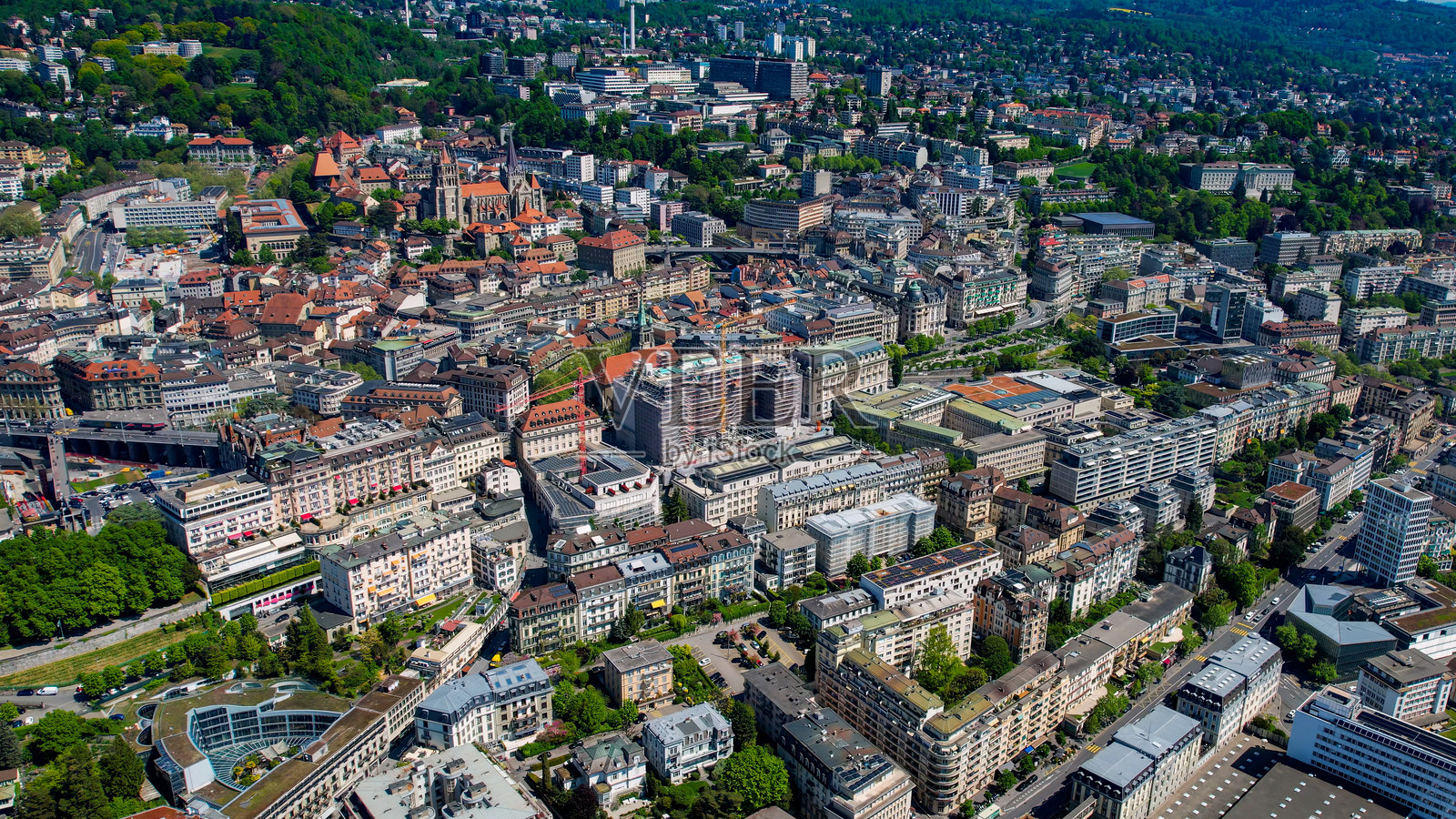 法国洛桑市的鸟瞰图照片摄影图片