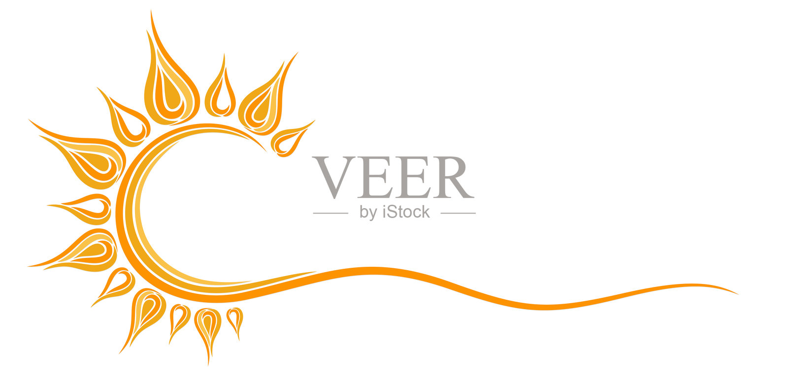 明亮太阳的象征。插画图片素材