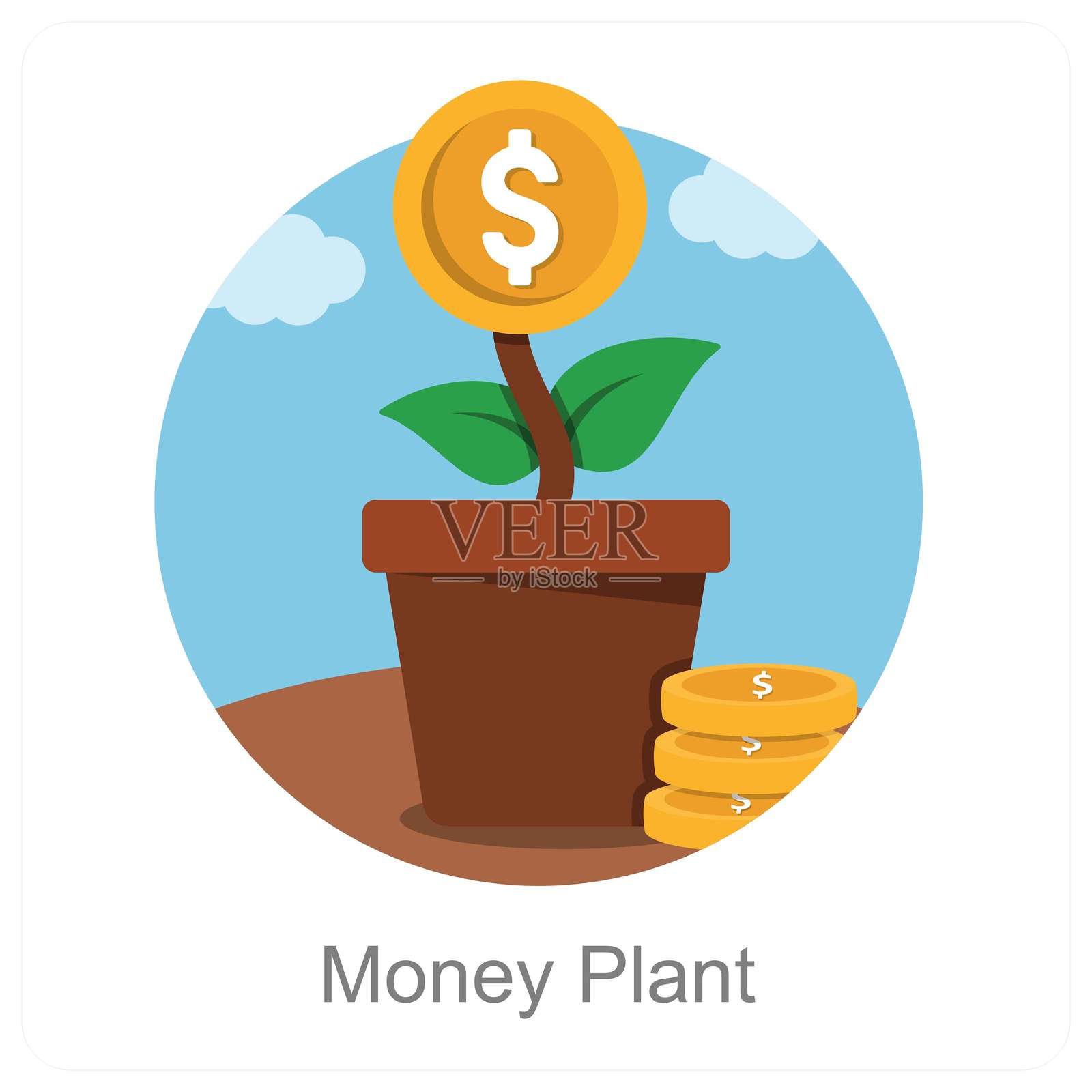 钱树插画图片素材