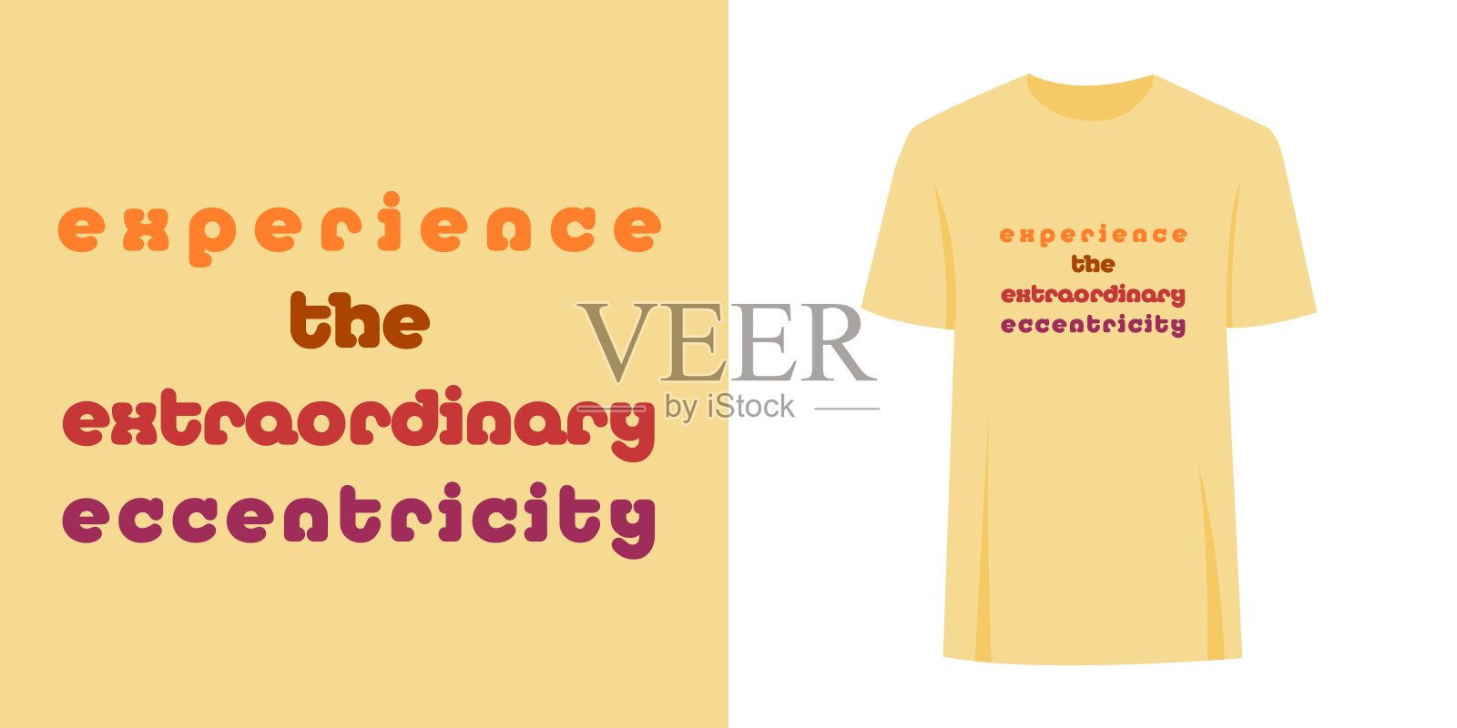 T恤上独特的标语印刷图形设计插画图片素材