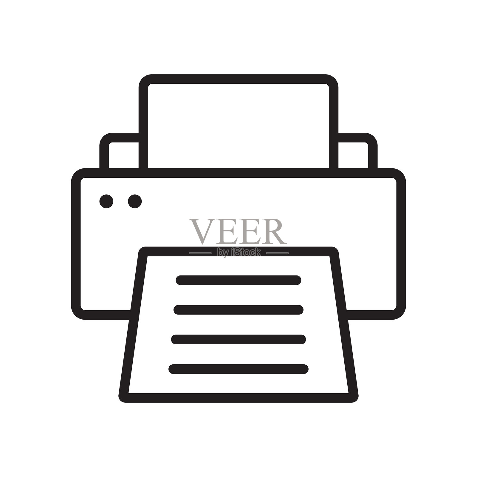 打印机图标。打印机线条图标。插画图片素材