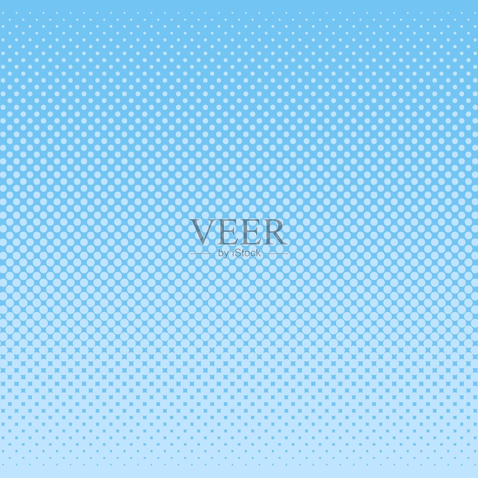 蓝色半色调渐变背景与漫画风格的点点插画图片素材