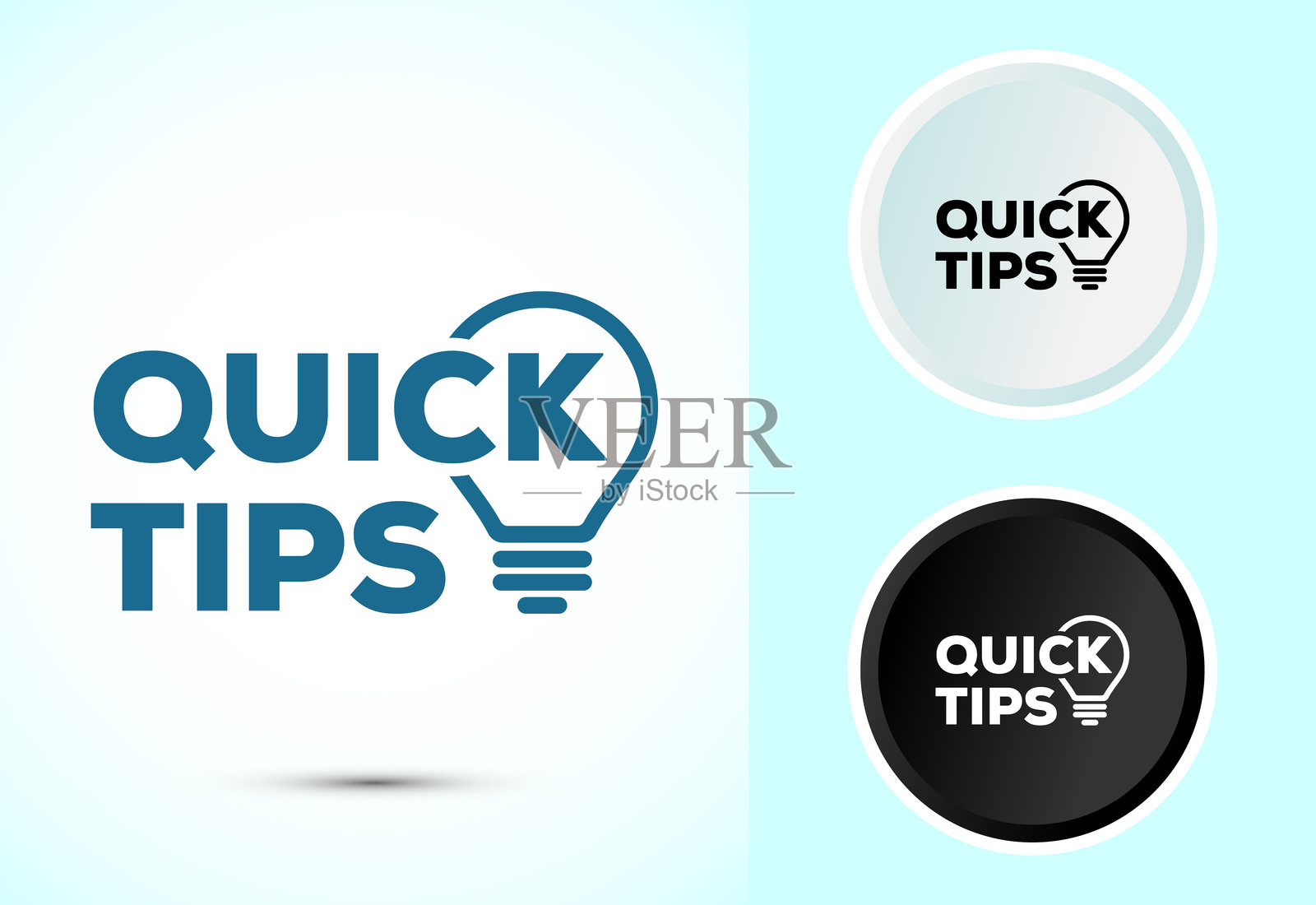 快速提示图标设计插图,黑白色的提示和技巧标志符号插画图片素材