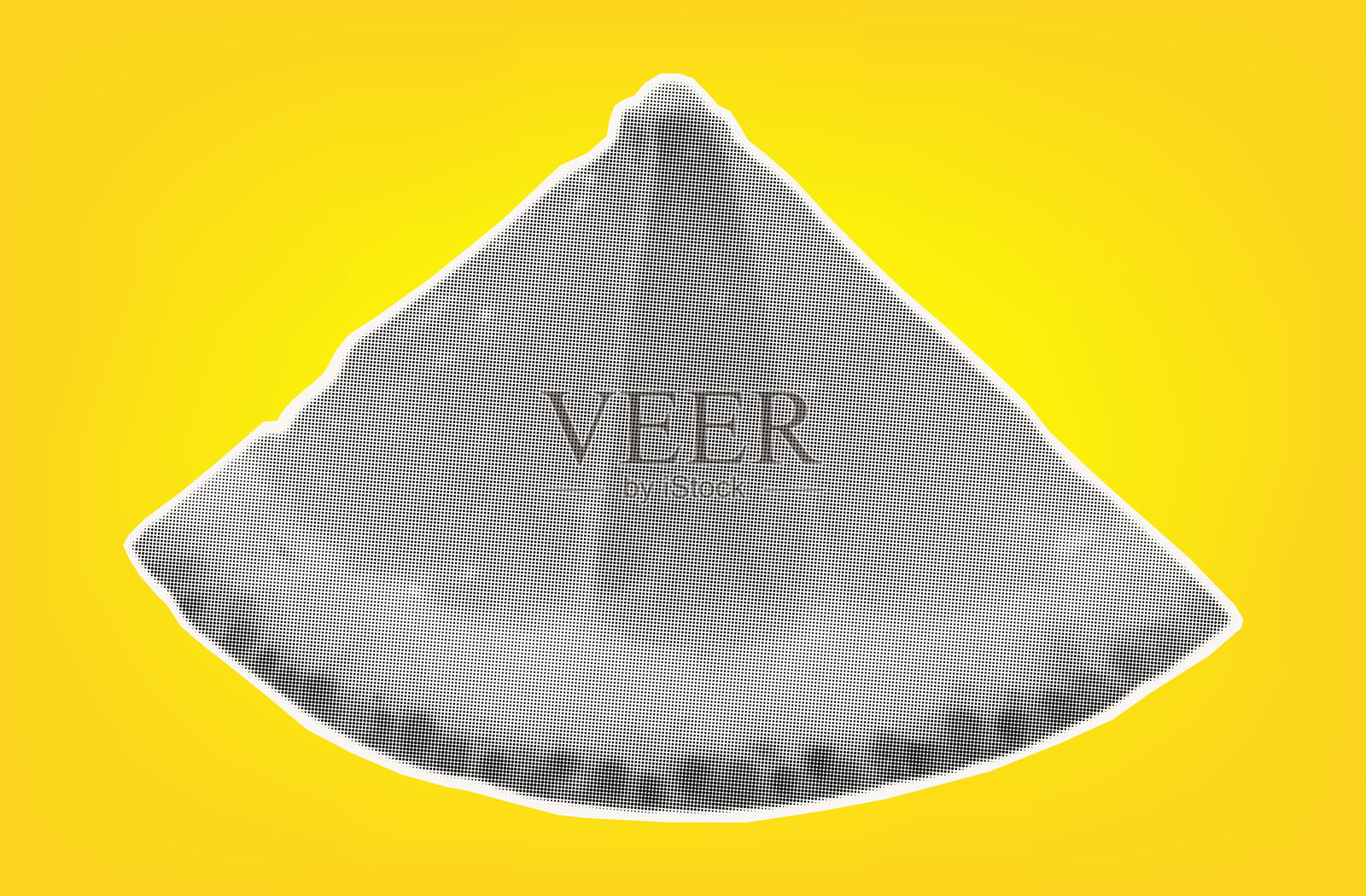 柠檬片。带有半色调纹理的热带柑橘水果。酸味生鲜食品。黄色背景上的孤立柠檬,适用于现代艺术拼贴设计。矢量纸切割元素。插画图片素材