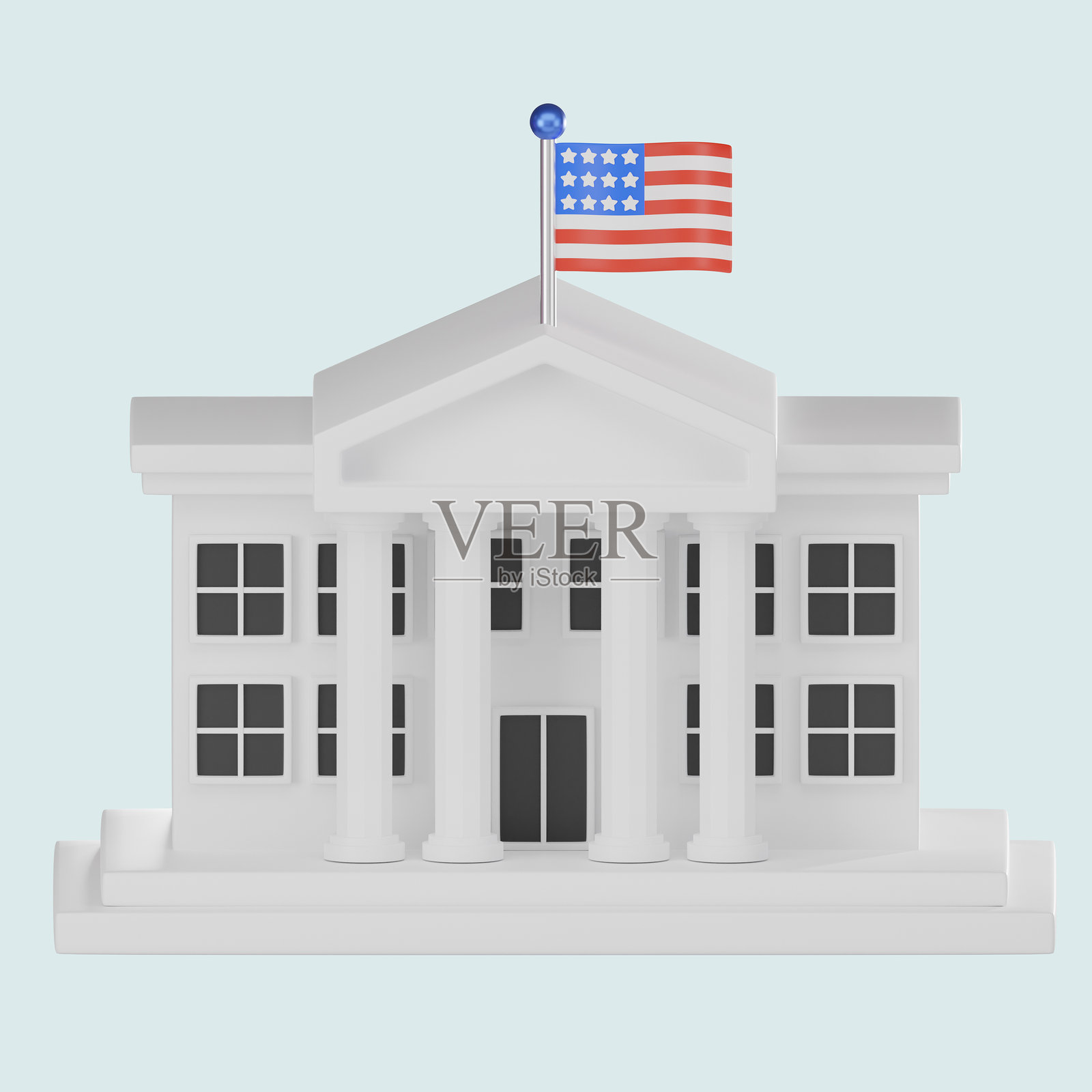 3D渲染,白宫用于政府视觉主题。图标插图照片摄影图片