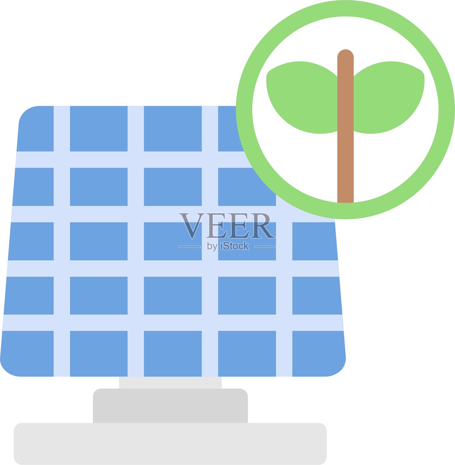 太阳能平面图标设计插画图片素材