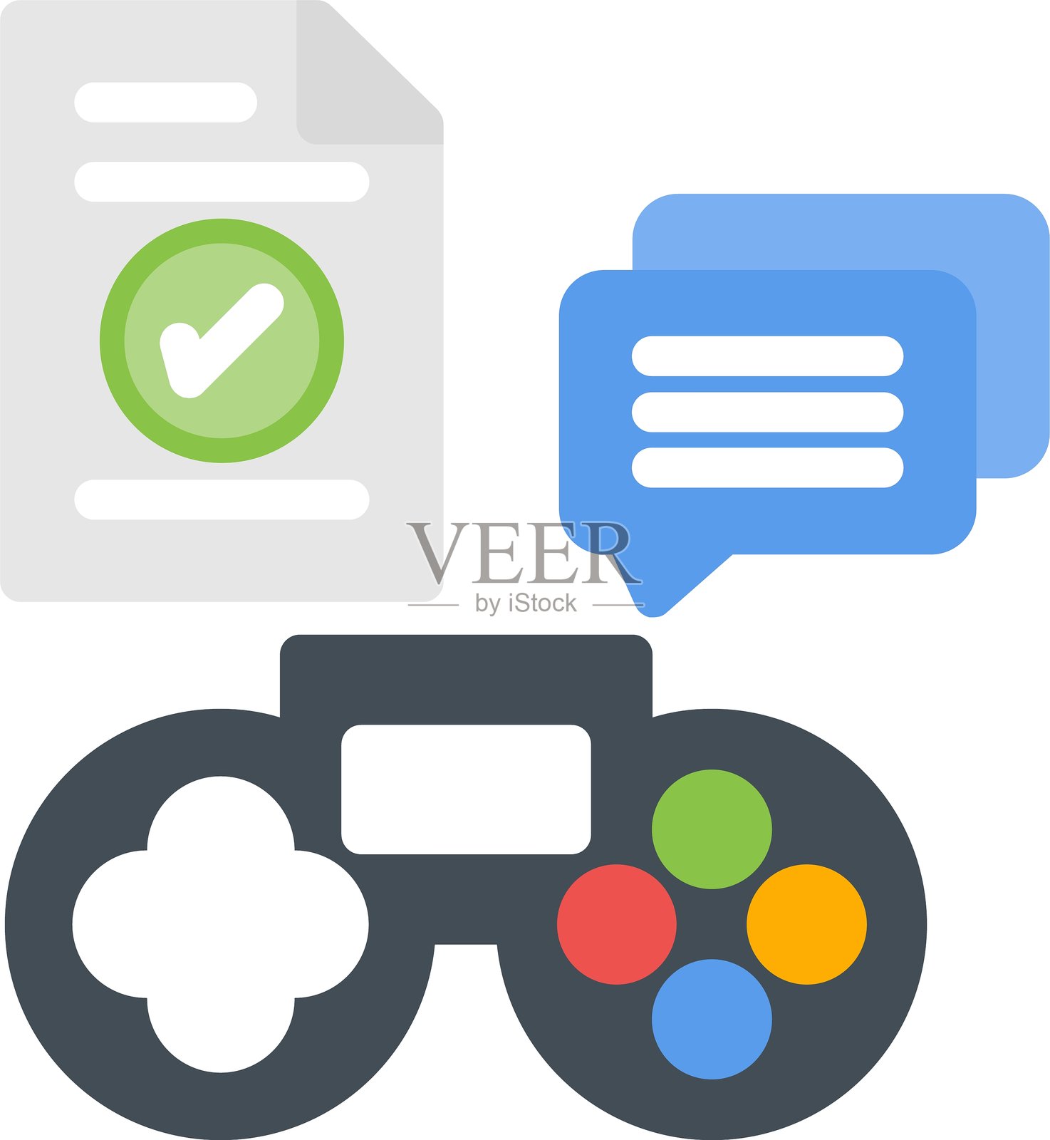 游戏攻略扁平图标设计插画图片素材