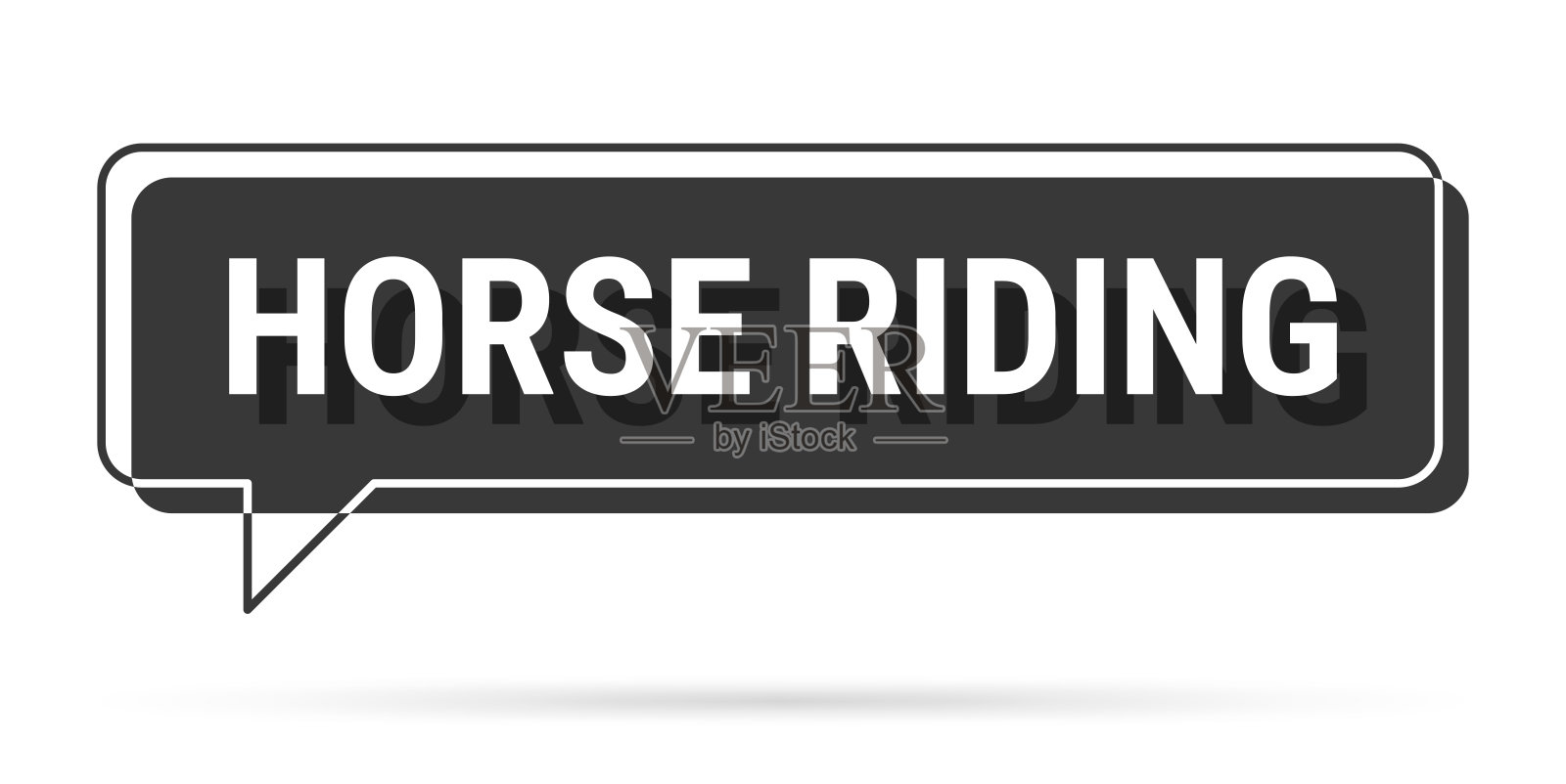马术 - 白色背景上的3D黑色对话气泡插画图片素材