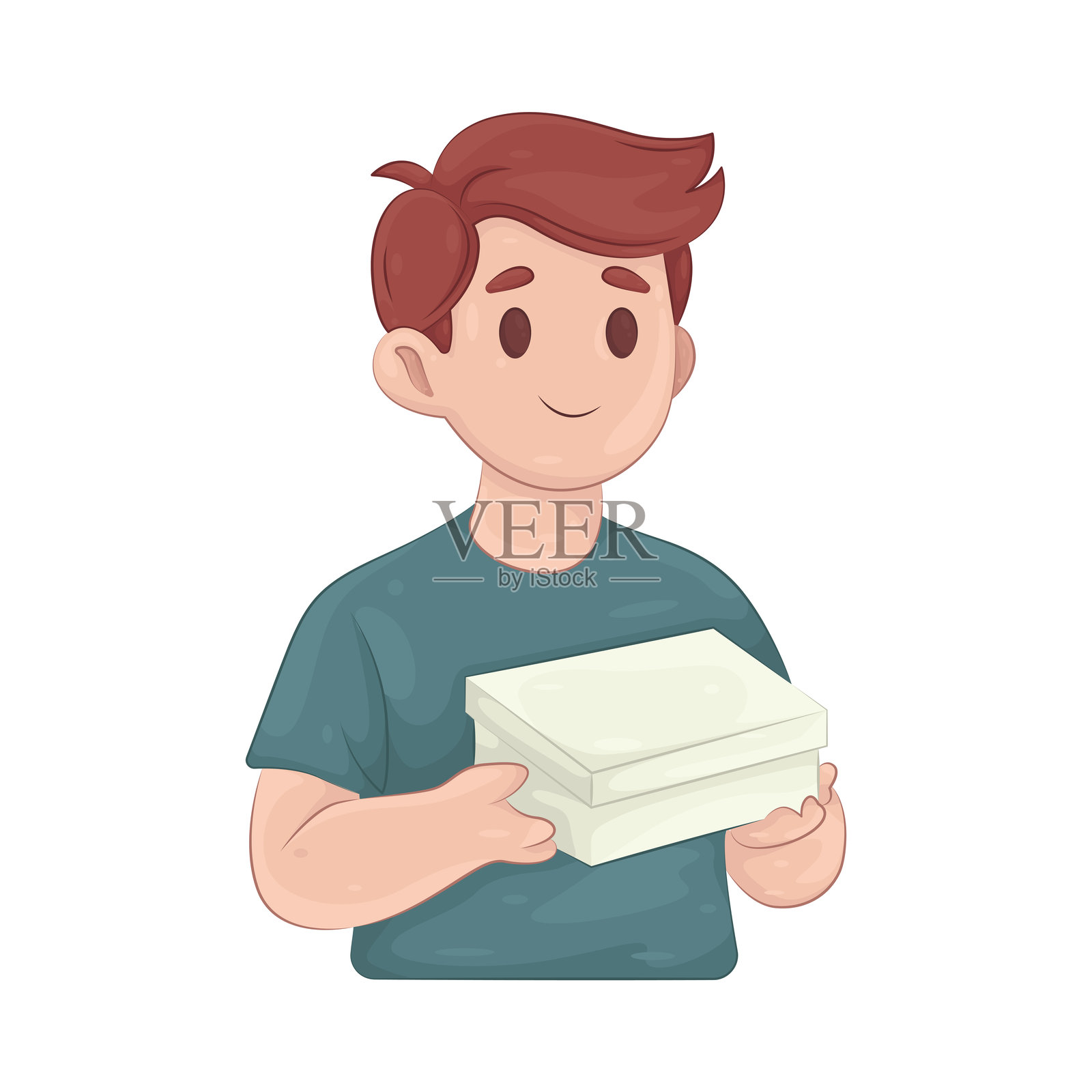 父亲手持礼物插画图片素材