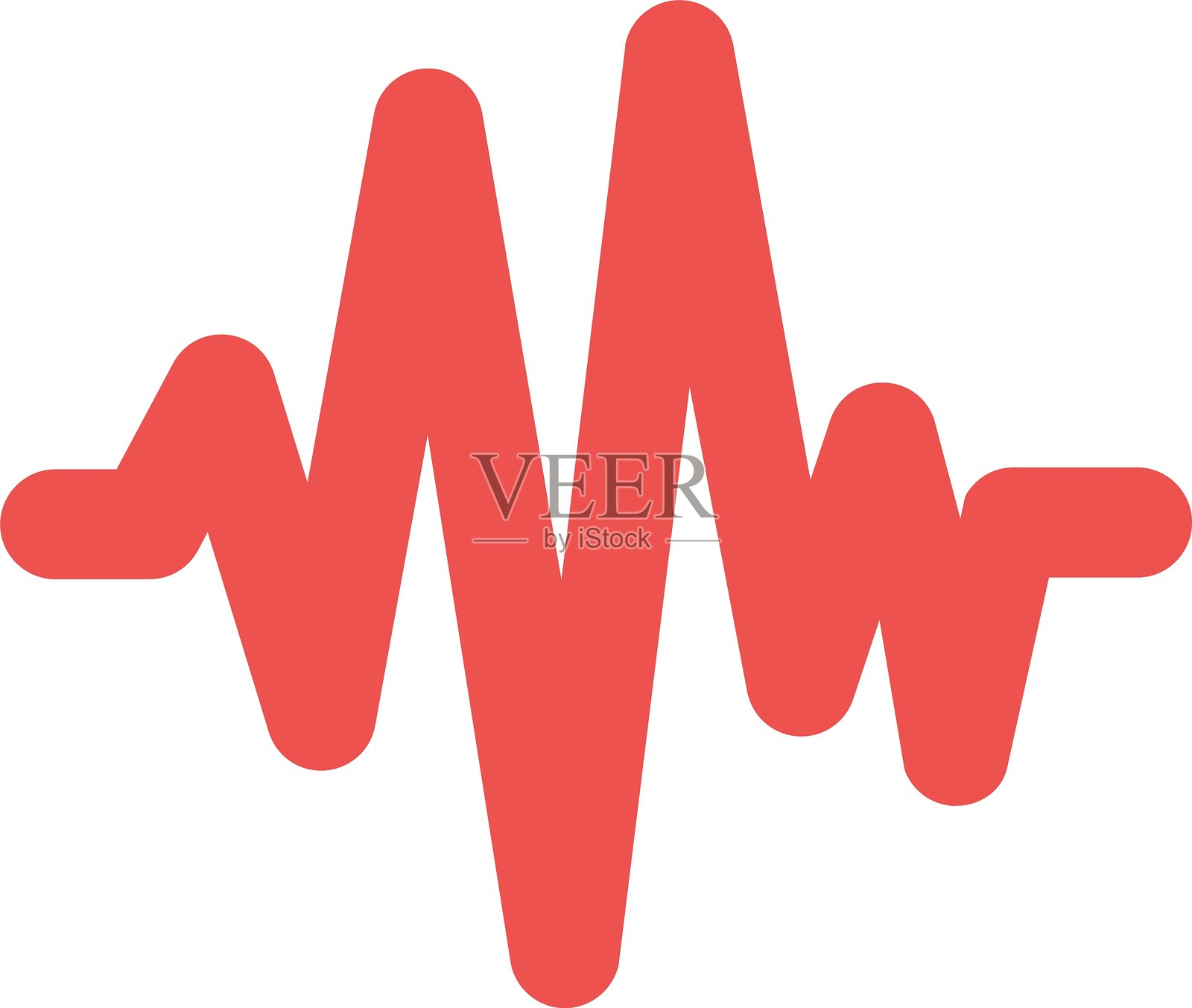 声音波形扁平图标设计插画图片素材