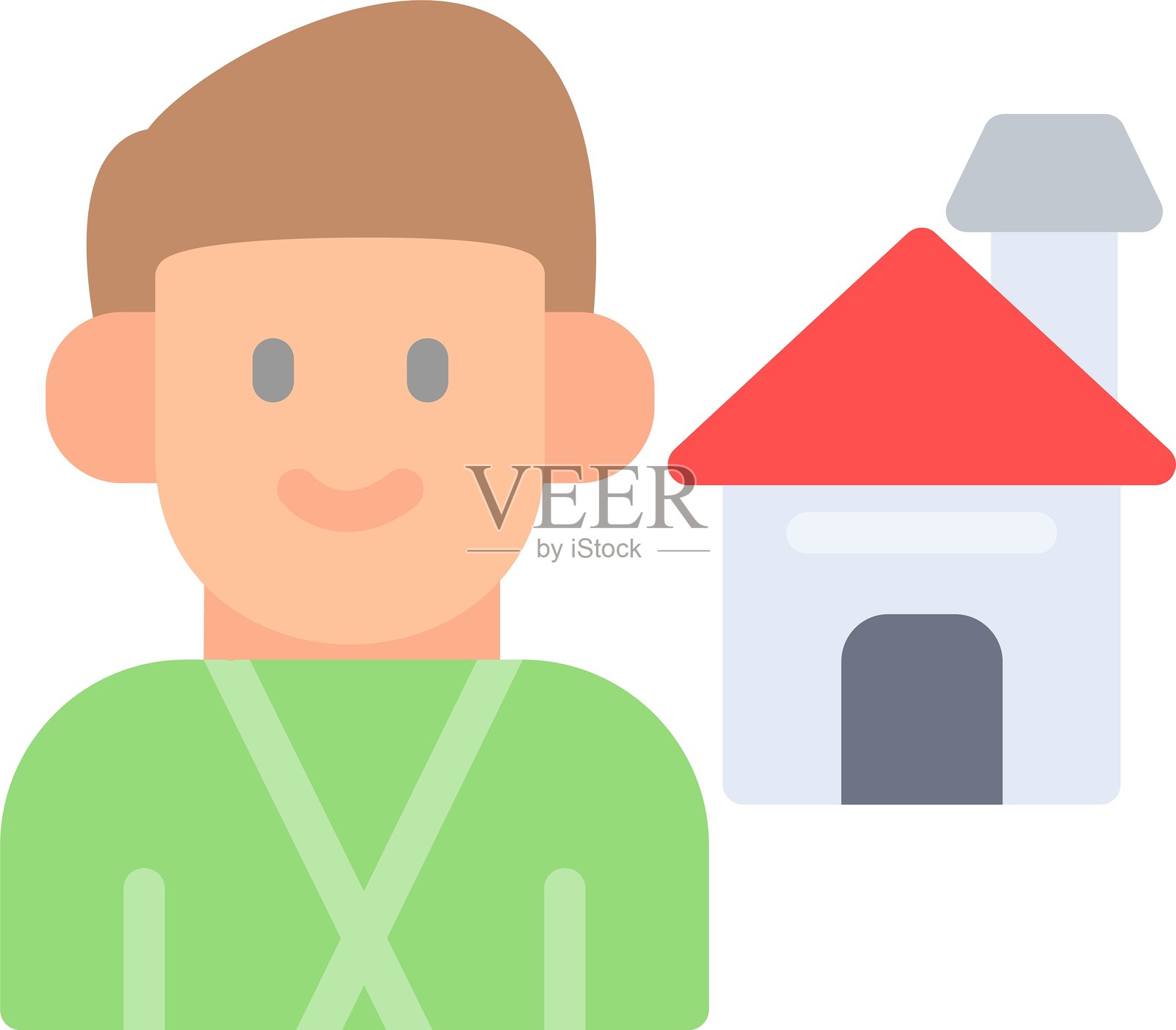 房地产代理扁平图标设计插画图片素材