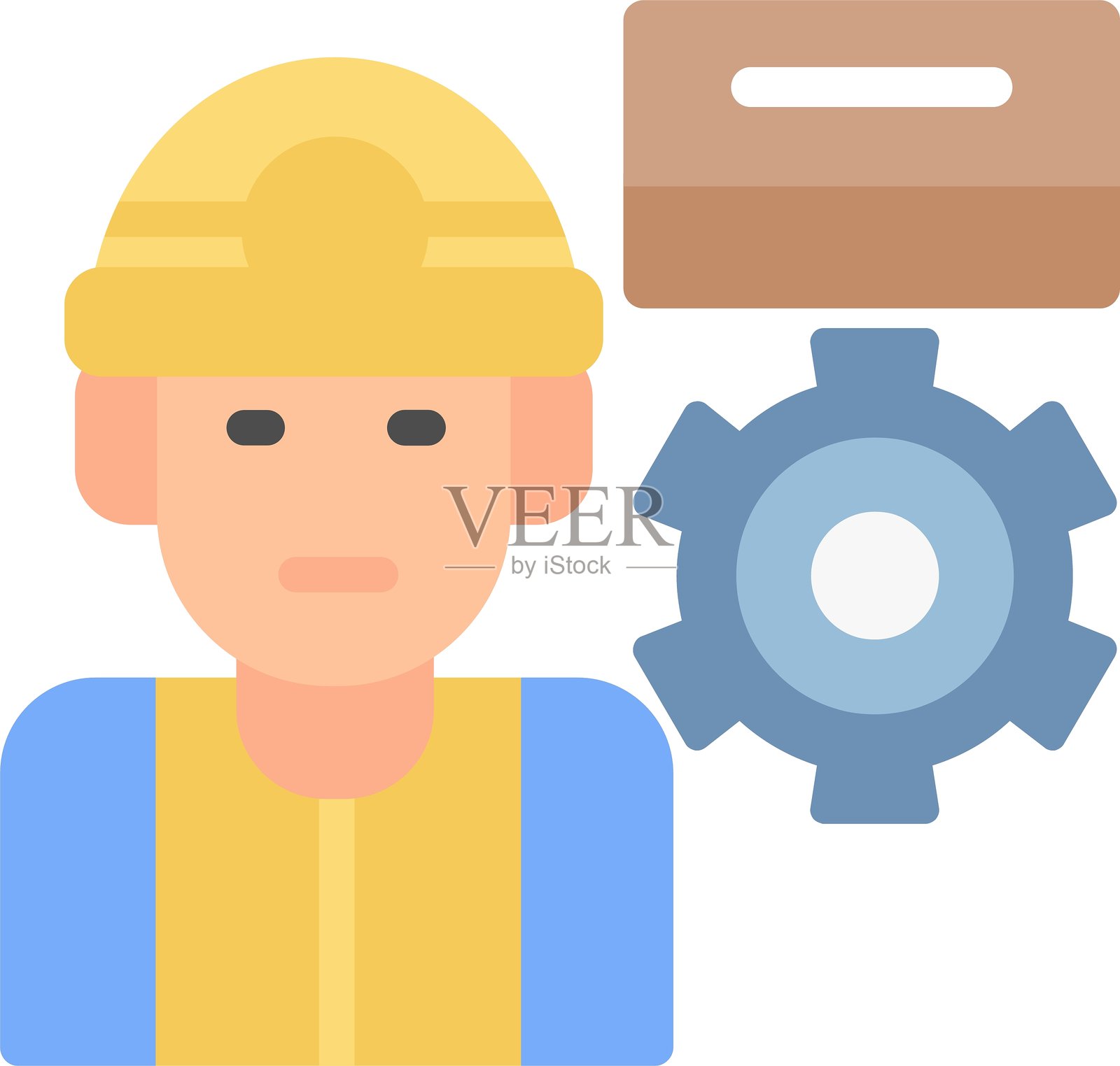 工厂维护扁平图标设计插画图片素材