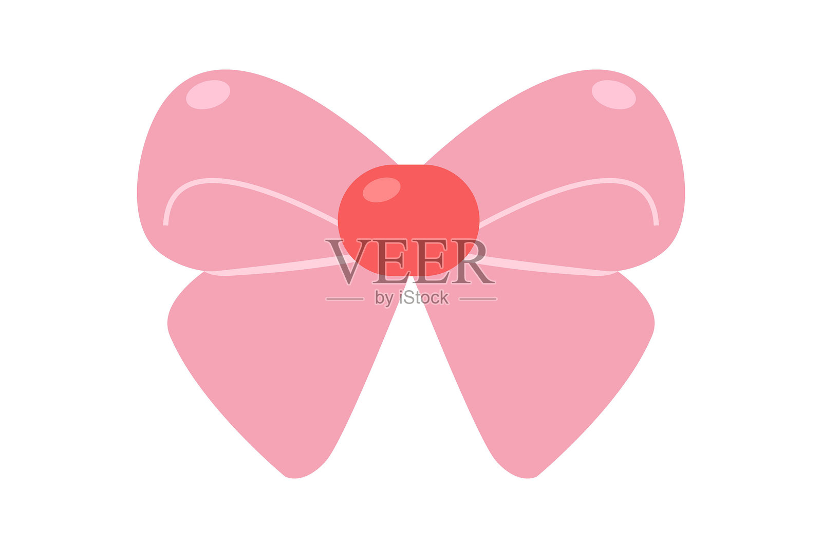 可爱的粉色蝴蝶结设计图标。插画图片素材