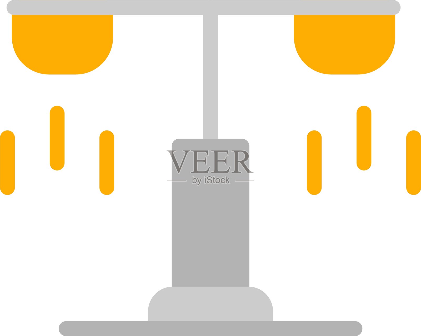 城市灯光扁平图标设计插画图片素材