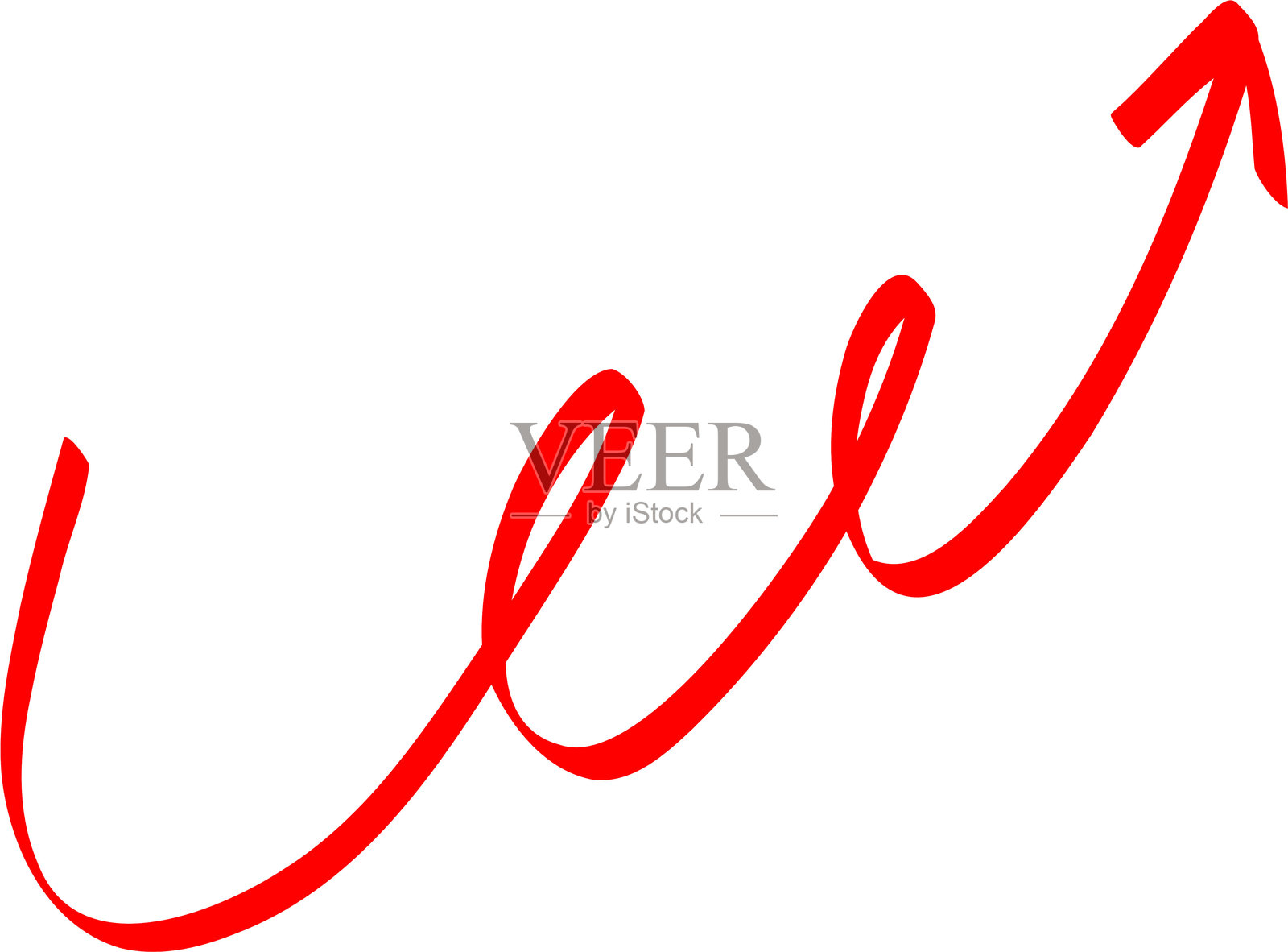 手绘红色箭头标记艺术插画图片素材