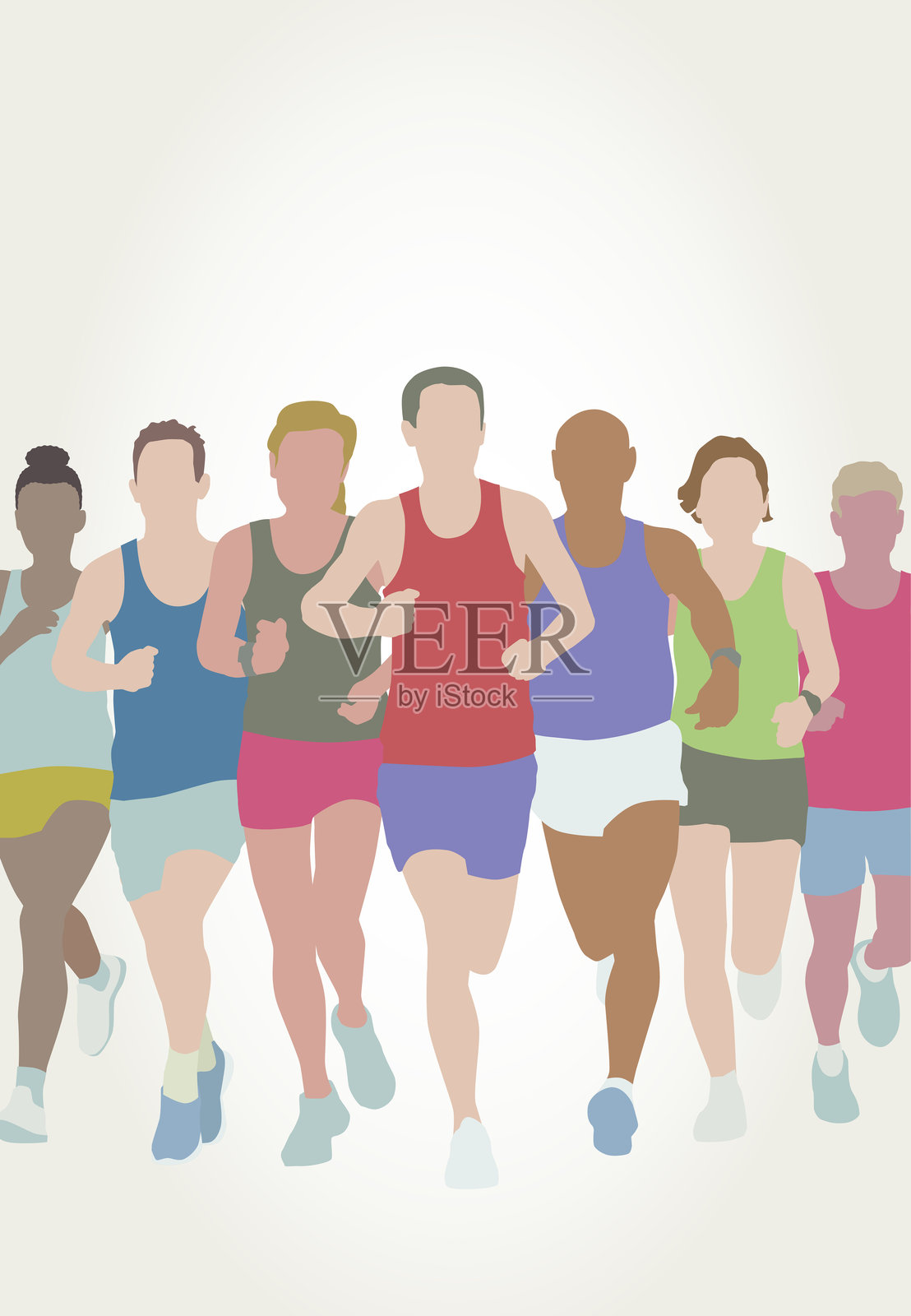 跑步者 - 男性和女性插画图片素材