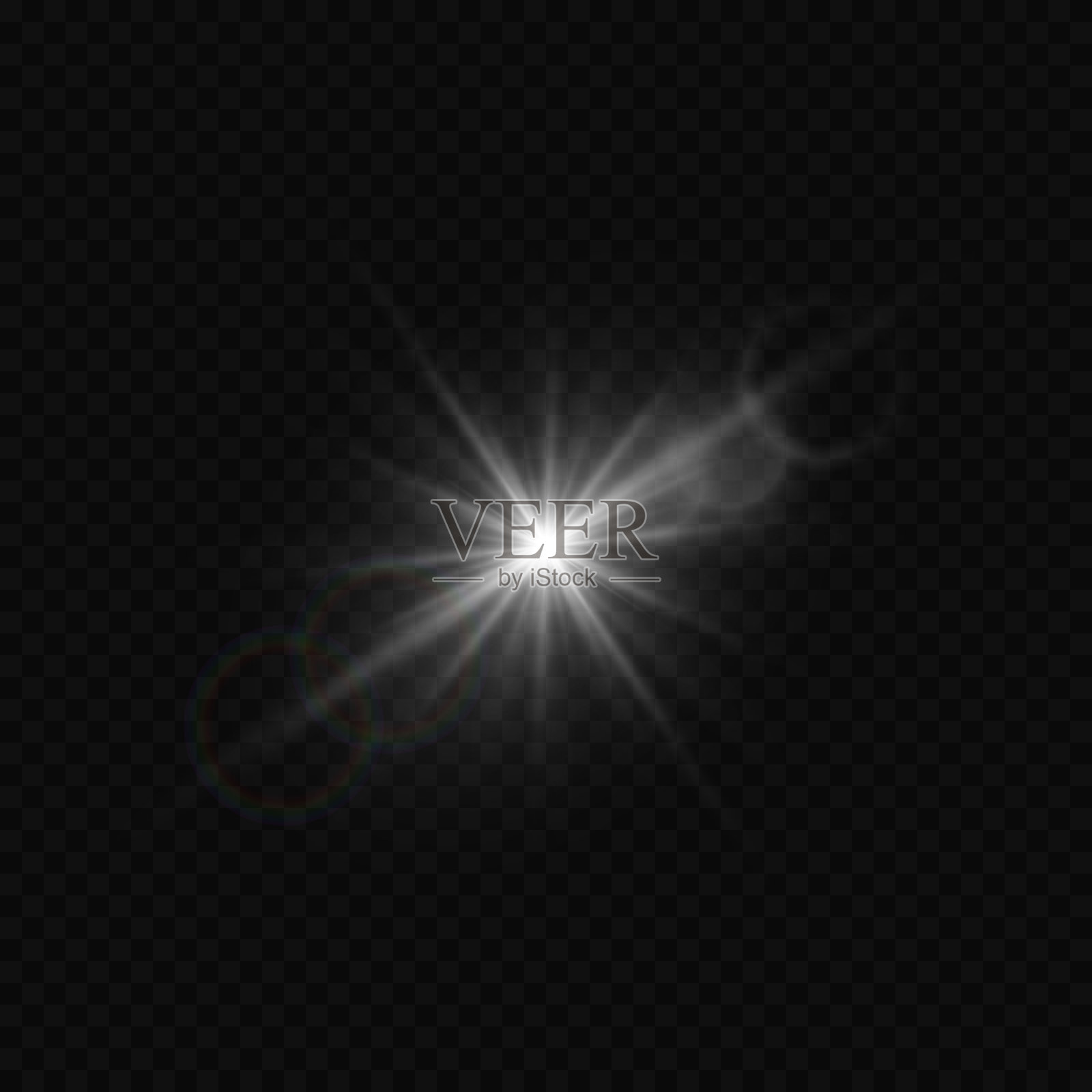 明亮镜头光晕的效果。透明背景上。插画图片素材