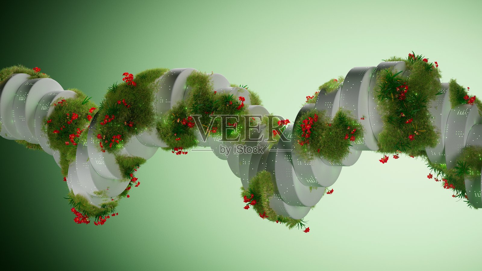 生态未来主义的DNA结构照片摄影图片