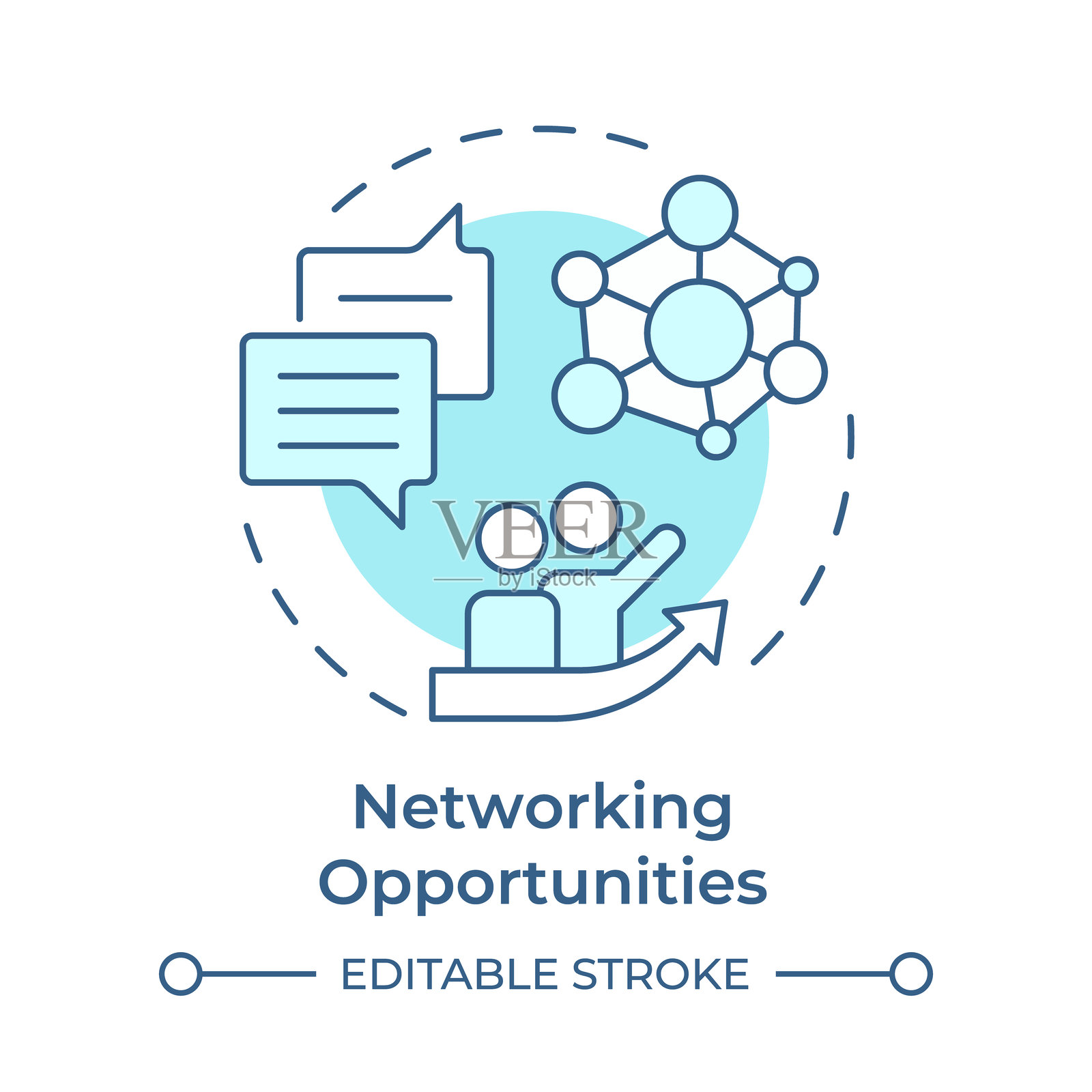网络机会柔和蓝色概念图标插画图片素材