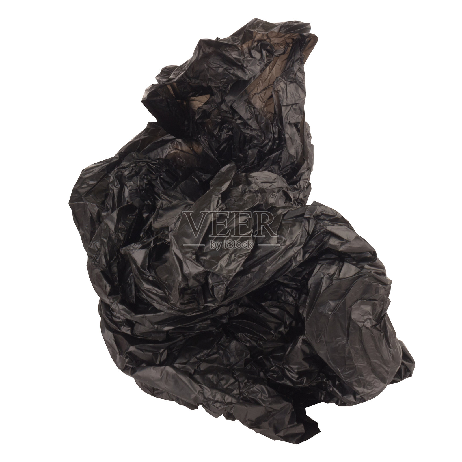 白色背景上的垃圾袋球照片摄影图片