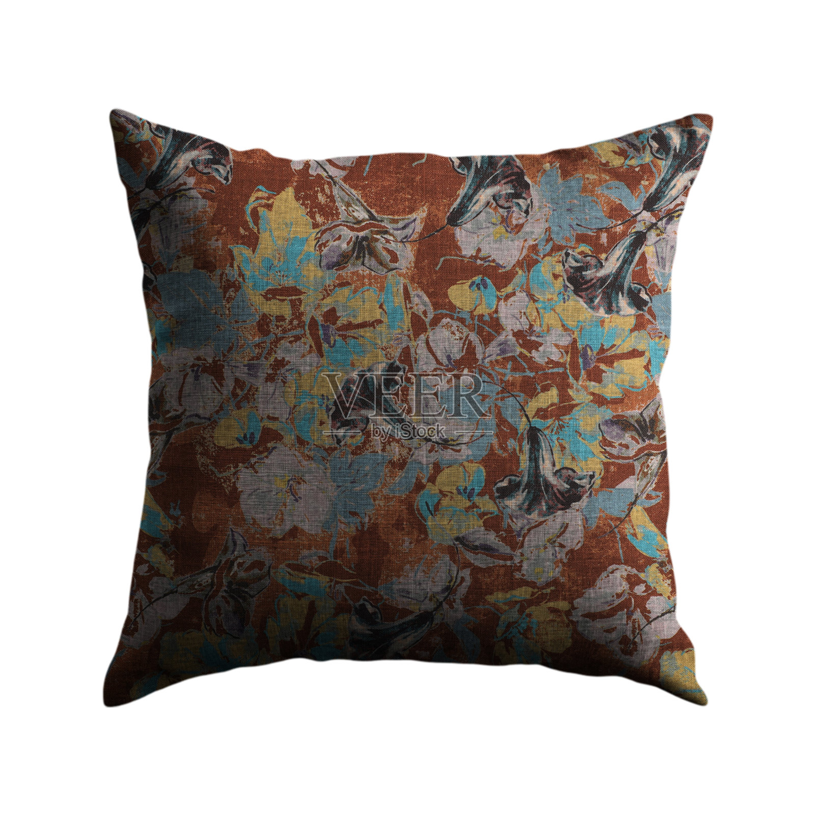 装饰性靠垫,带有华丽的图案设计,透明背景PNG格式照片摄影图片